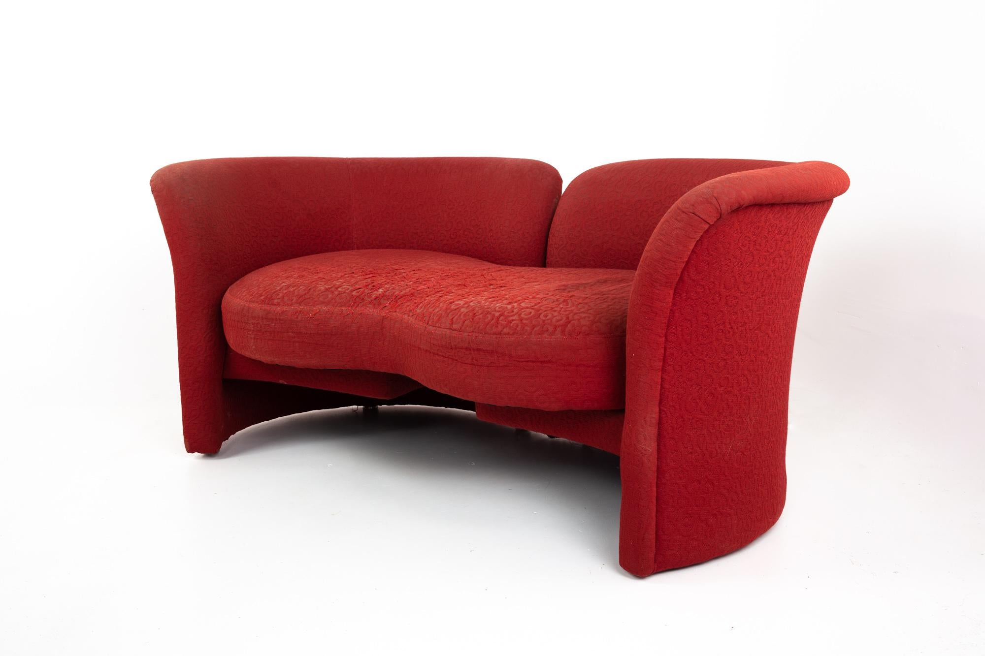 Mid-Century Modern Milo Baughman for Thayer Coggin Midcentury Tete-a-tete Settee Loveseat Sofa