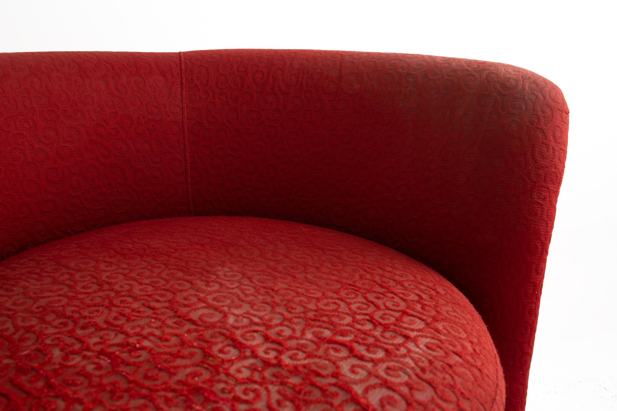 Upholstery Milo Baughman for Thayer Coggin Midcentury Tete-a-tete Settee Loveseat Sofa