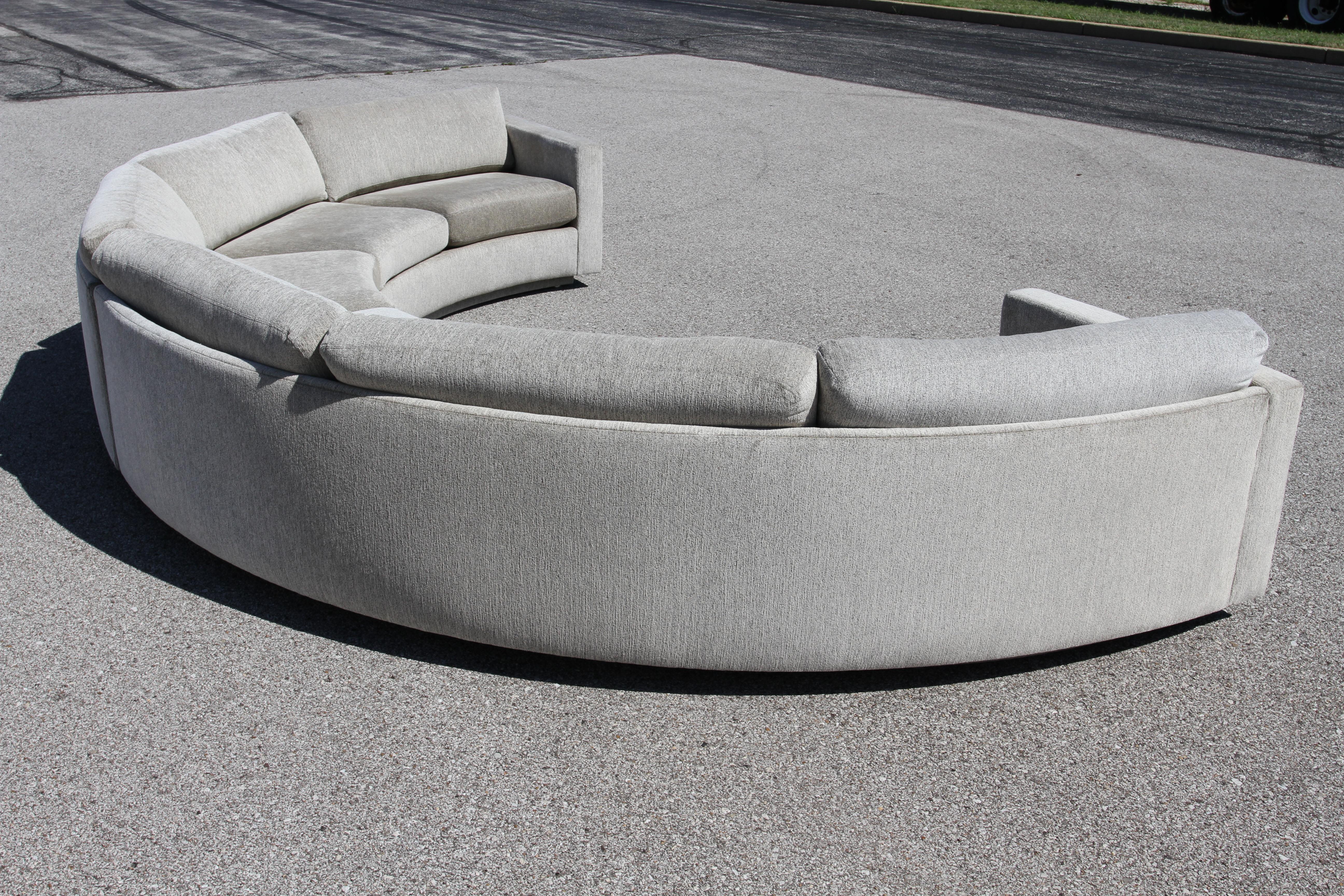 Milo Baughman for Thayer Coggin No.825 Sectional Sofa 2-Pieces form half Circle  For Sale 4