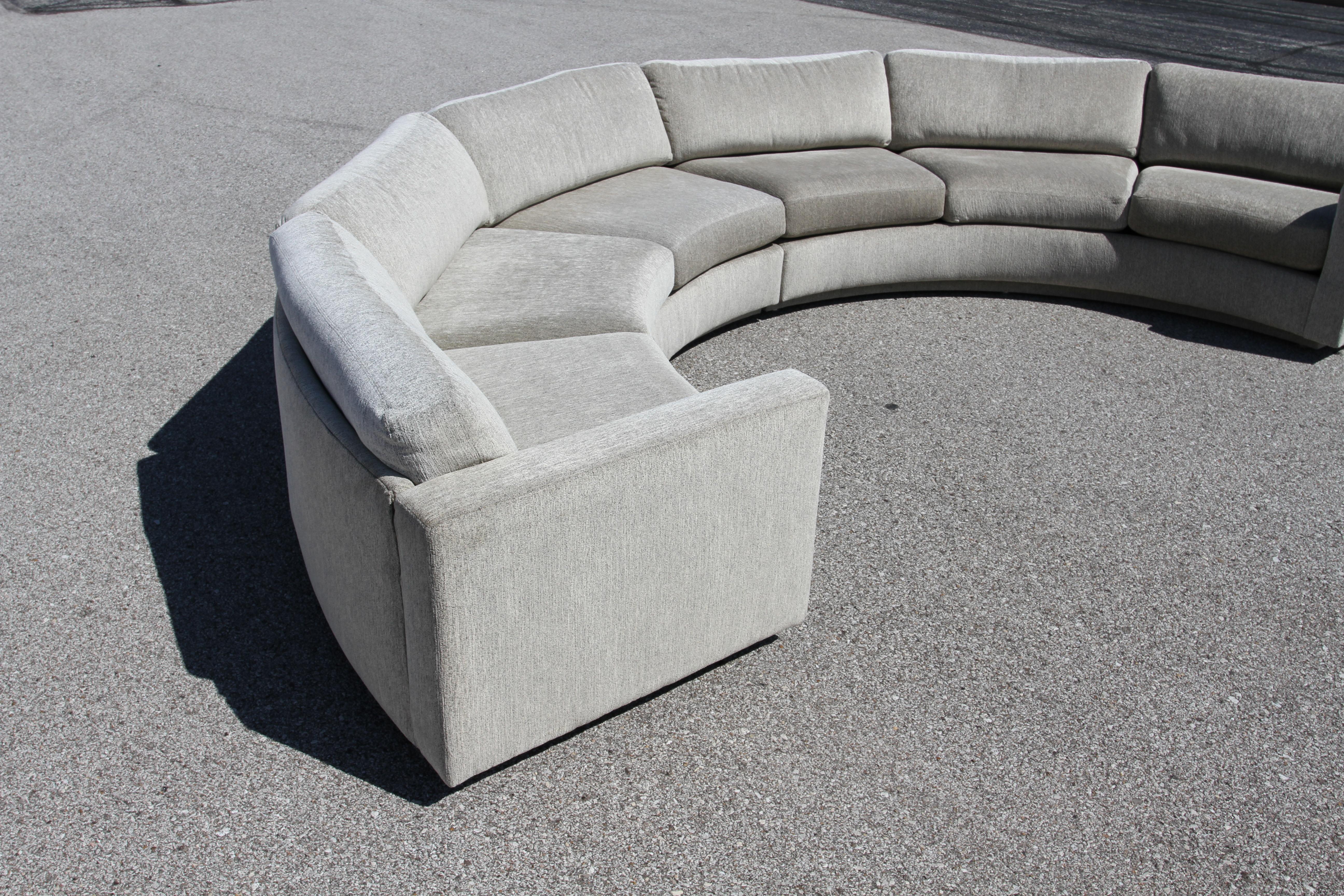 American Milo Baughman for Thayer Coggin No.825 Sectional Sofa 2-Pieces form half Circle  For Sale