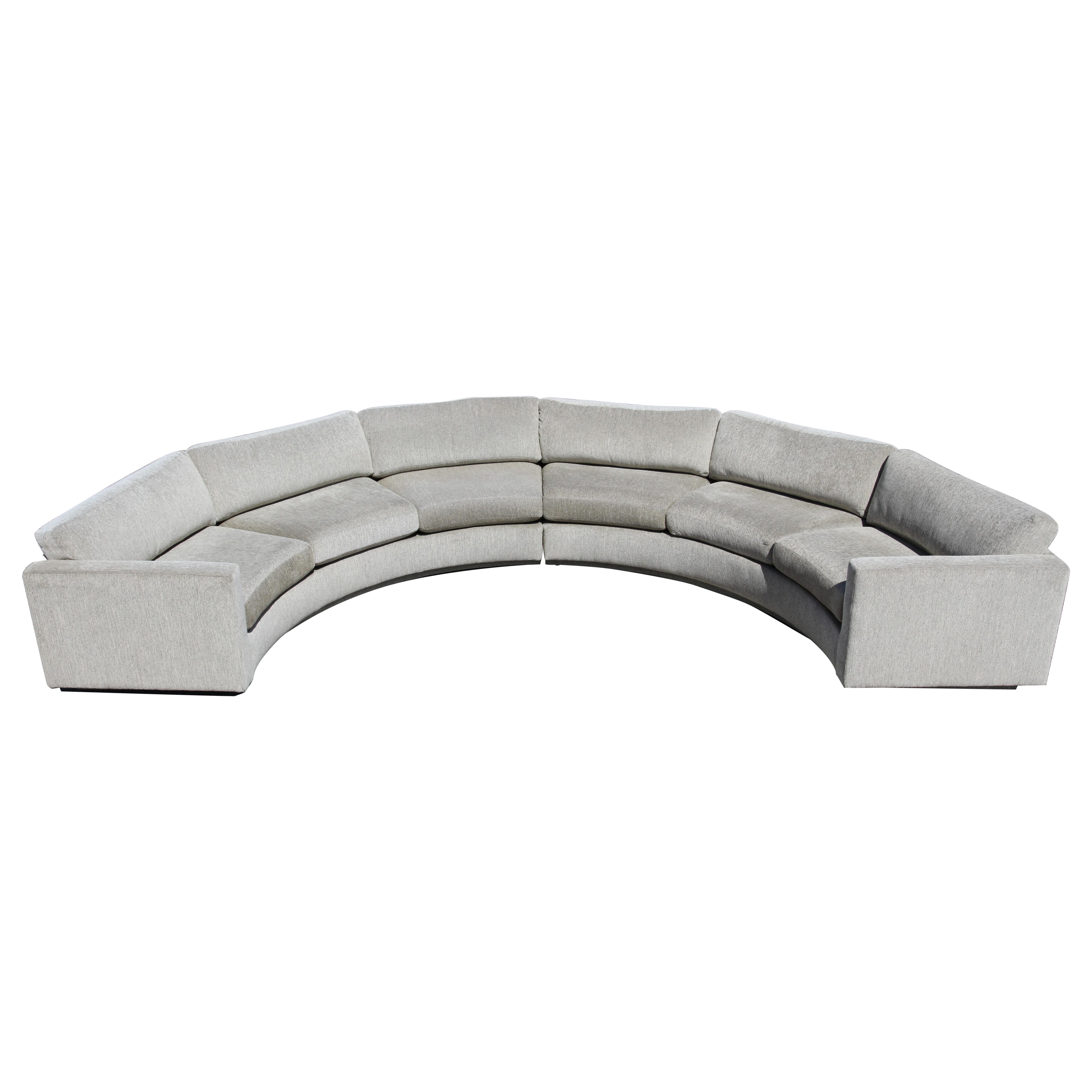 Milo Baughman for Thayer Coggin No.825 Sectional Sofa 2-Pieces form half Circle