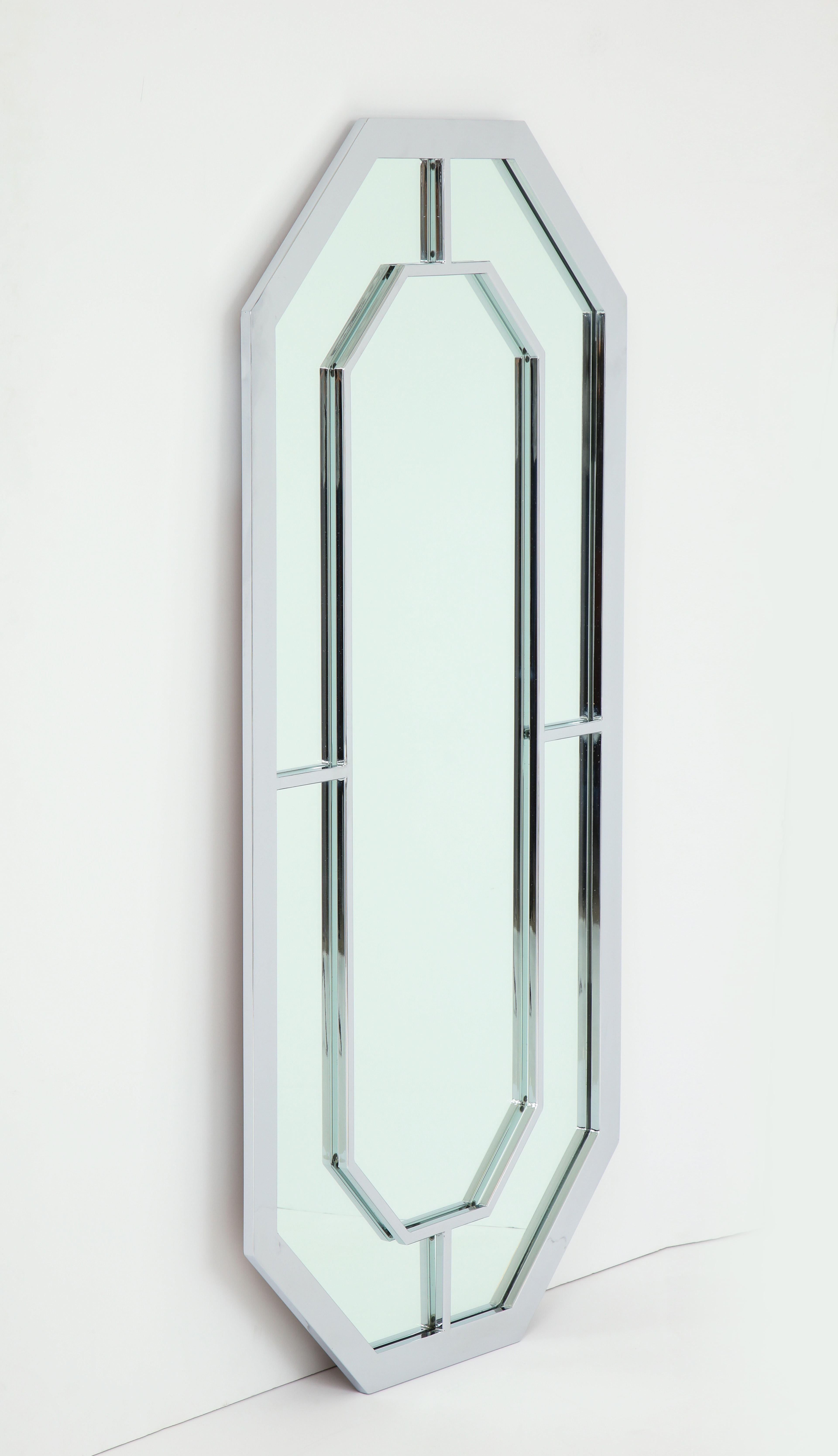 Mid-Century Modern Milo Baughman for Thayer Coggin Octagonal Chrome Mirrors