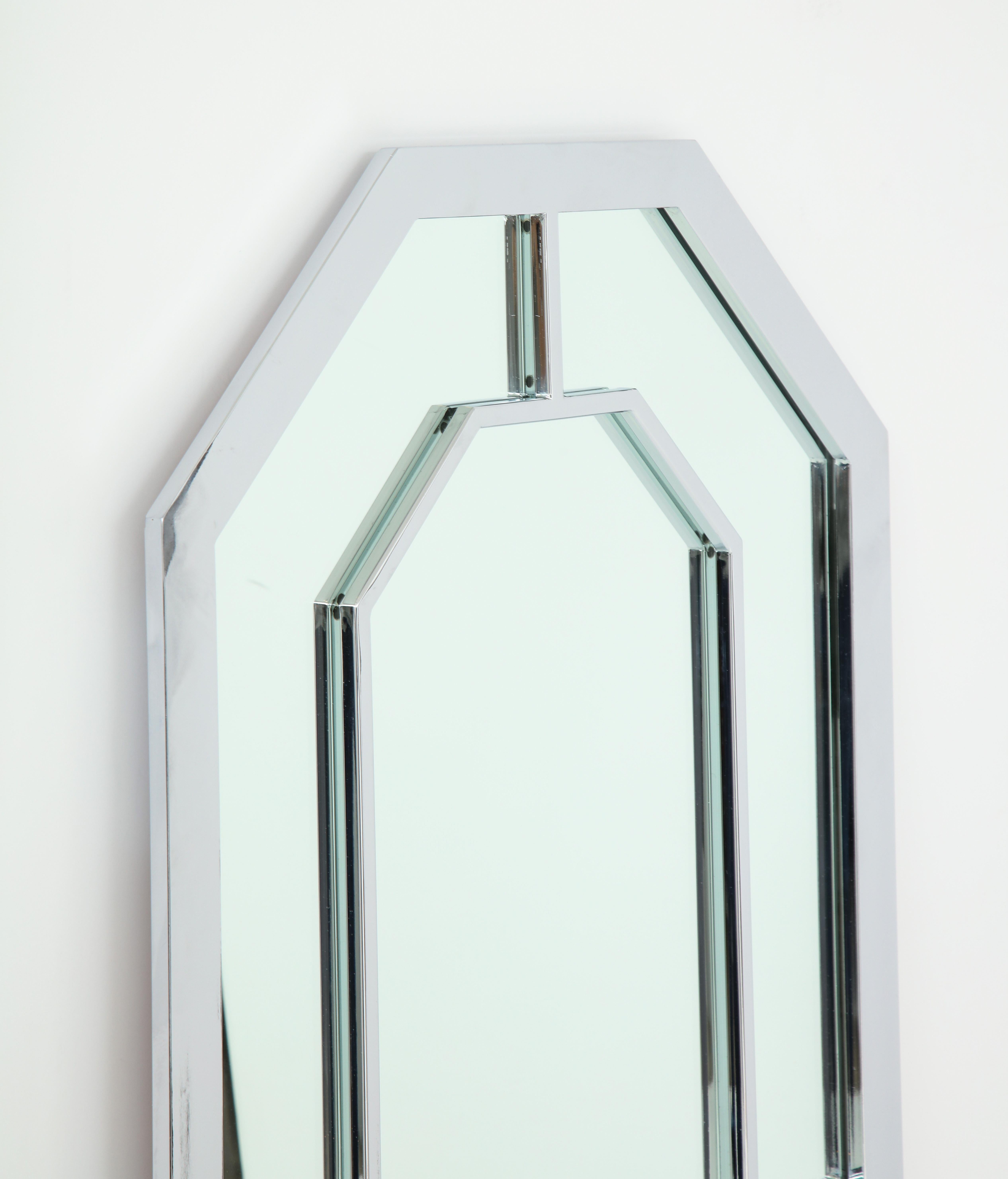Milo Baughman for Thayer Coggin Octagonal Chrome Mirrors In Good Condition In New York, NY