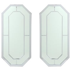 Milo Baughman for Thayer Coggin Octagonal Chrome Mirrors