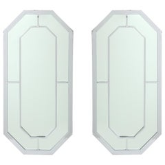 Milo Baughman for Thayer Coggin Octagonal Chrome Mirrors