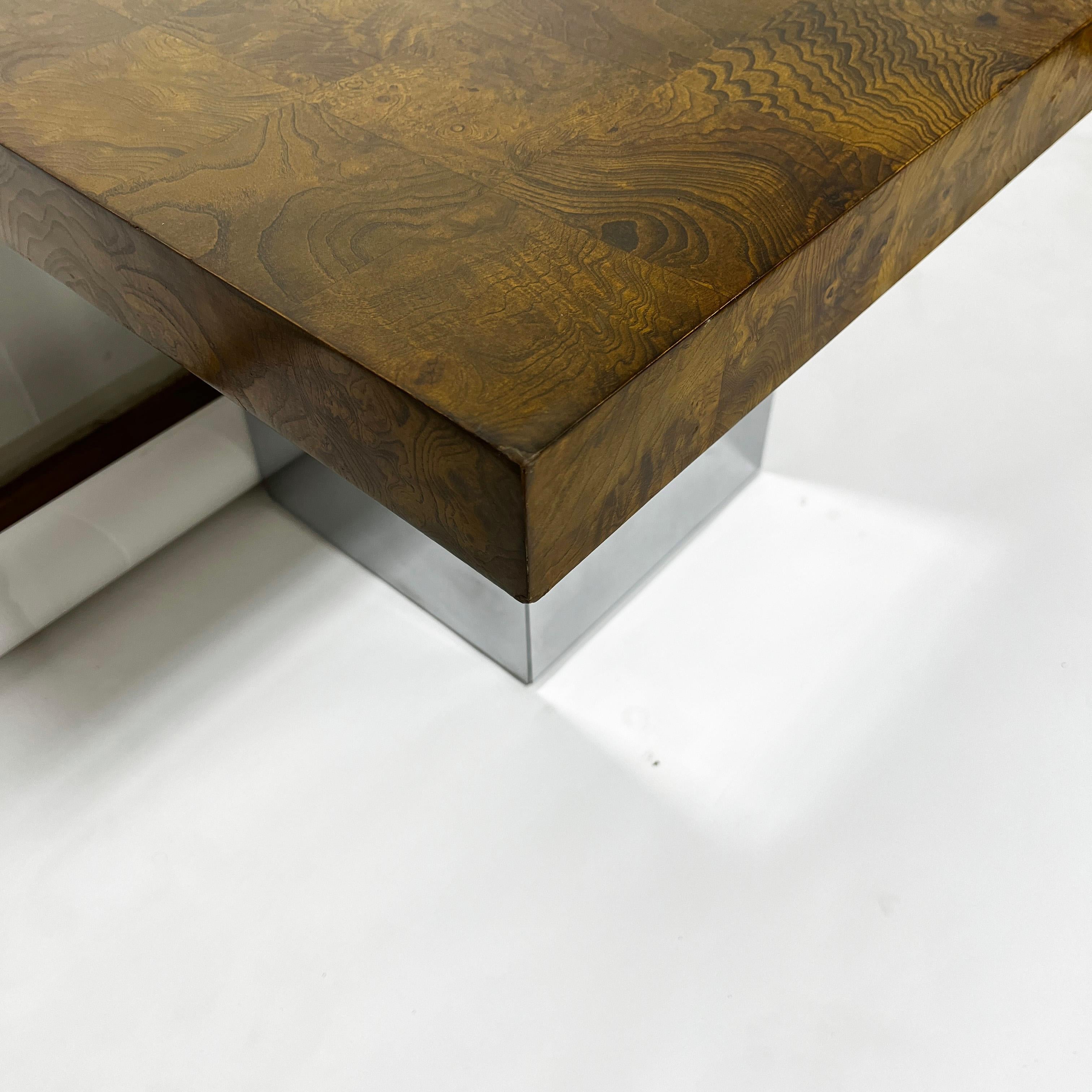 Milo Baughman for Thayer Coggin Patchwork Patchwork Burl Wood Dining Table Circa 1970 en vente 4