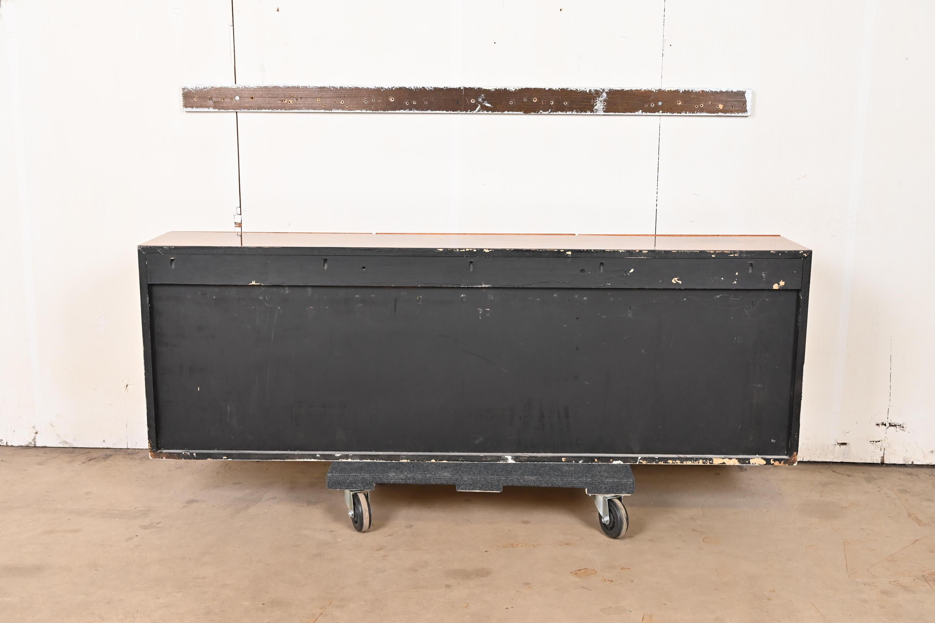 Milo Baughman for Thayer Coggin Patchwork Burl Wood Floating Sideboard Credenza 6