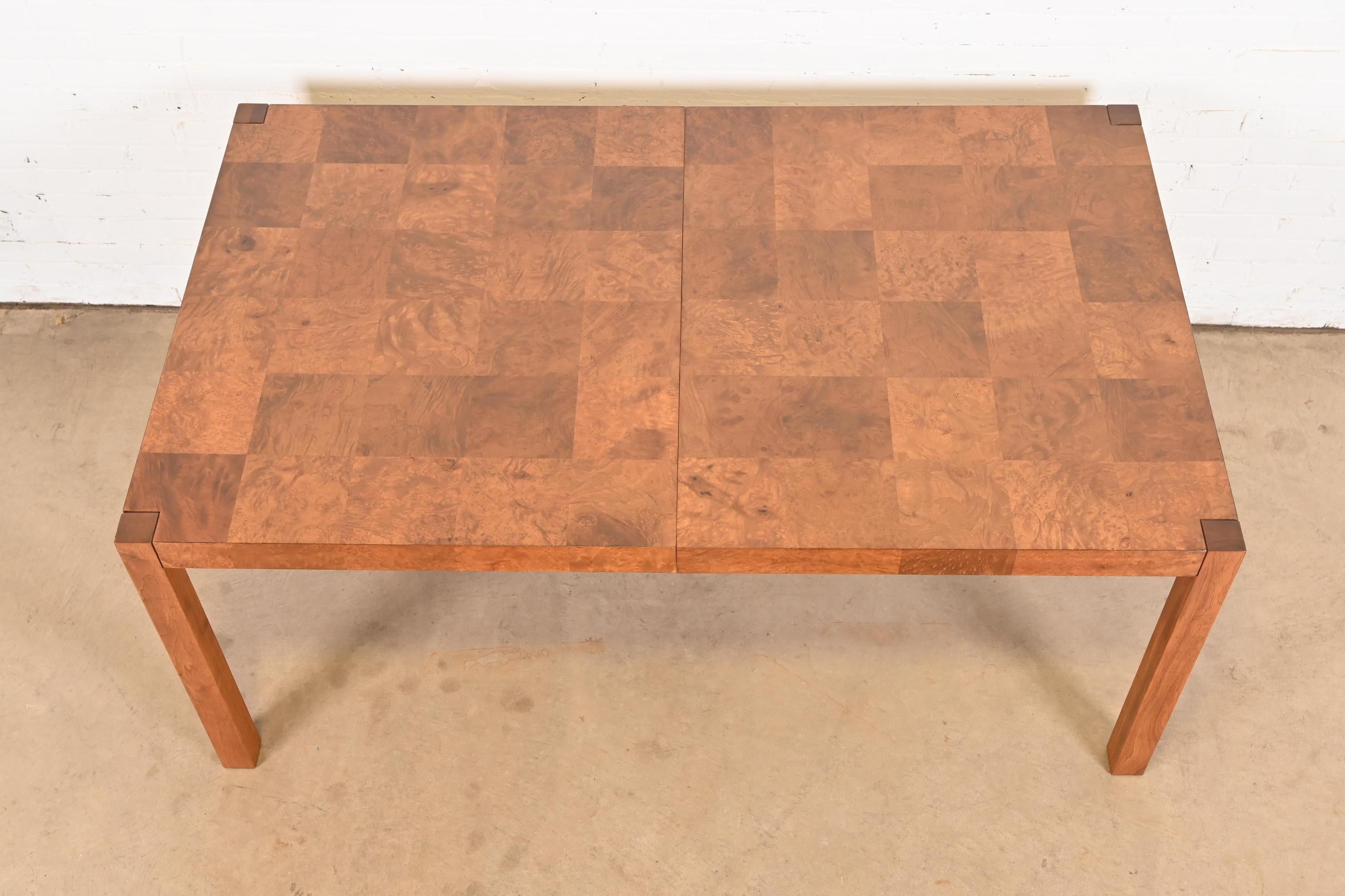 Table de salle à manger Parsons en broussin patchwork de Milo Baughman pour Thayer Coggin en vente 9