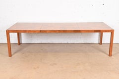 Milo Baughman per Thayer Coggin Tavolo da pranzo Parsons in legno di bava Patchwork