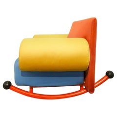 Milo Baughman for Thayer Coggin Prisma Armchair Rocker Lounge 1984, Memphis Era