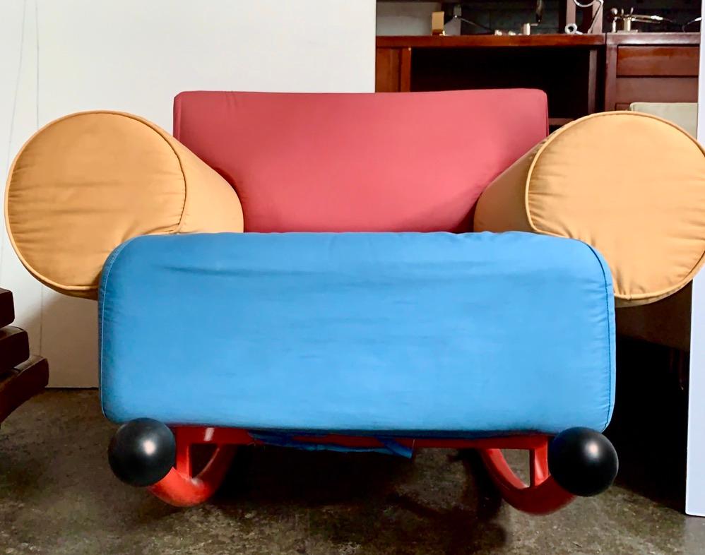 Milo Baughman für Thayer Coggin Prisma Sessel Rocker Lounge 1984, Memphis-Ära (Stahl) im Angebot