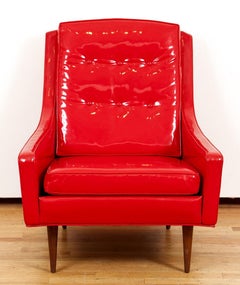 Milo Baughman for Thayer Coggin Red Vinyl Lounge Chair