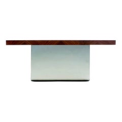 Milo Baughman for Thayer Coggin Rosewood and Mirror Chrome Console, c. 1970s