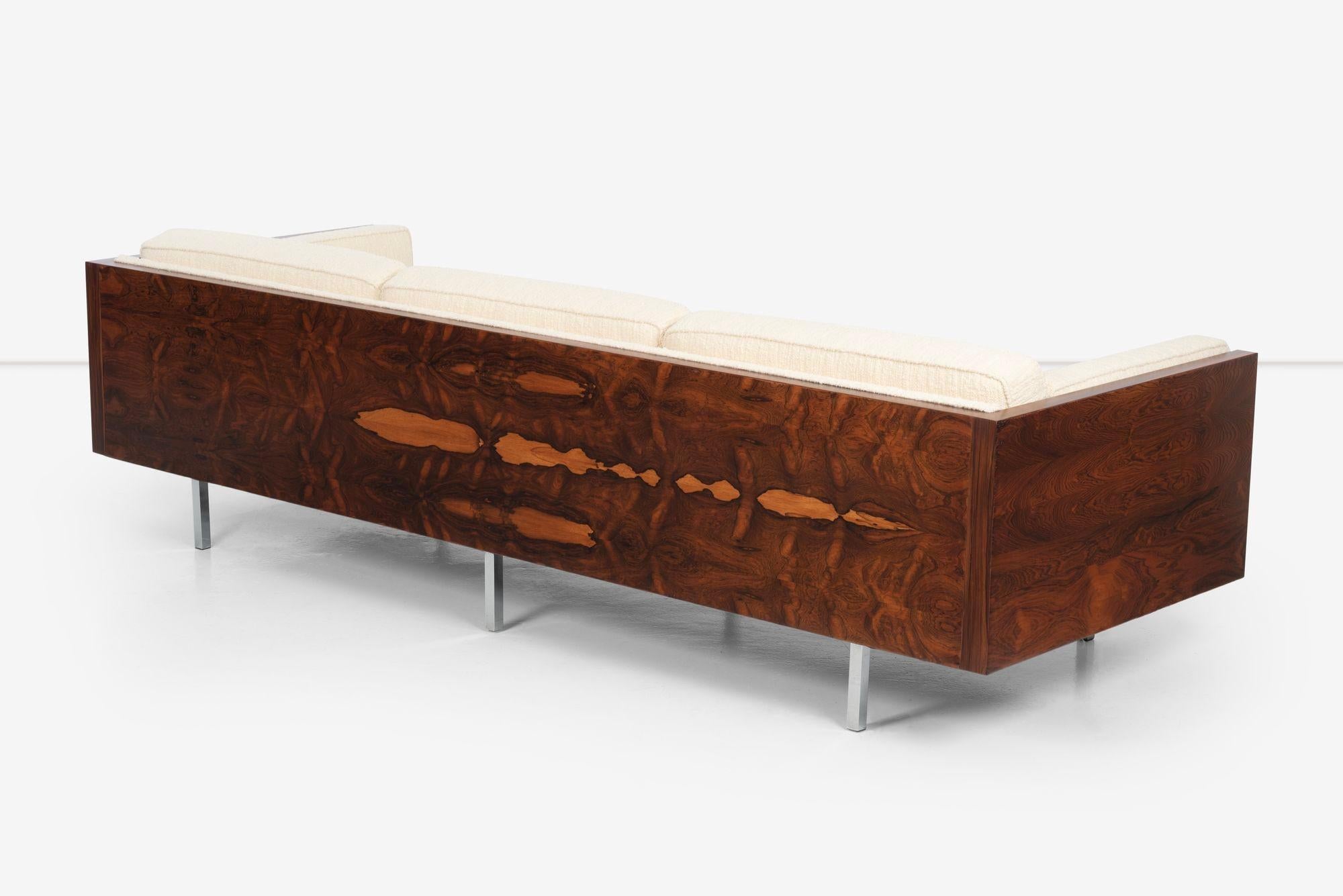 American Milo Baughman for Thayer Coggin Rosewood Case Sofa For Sale