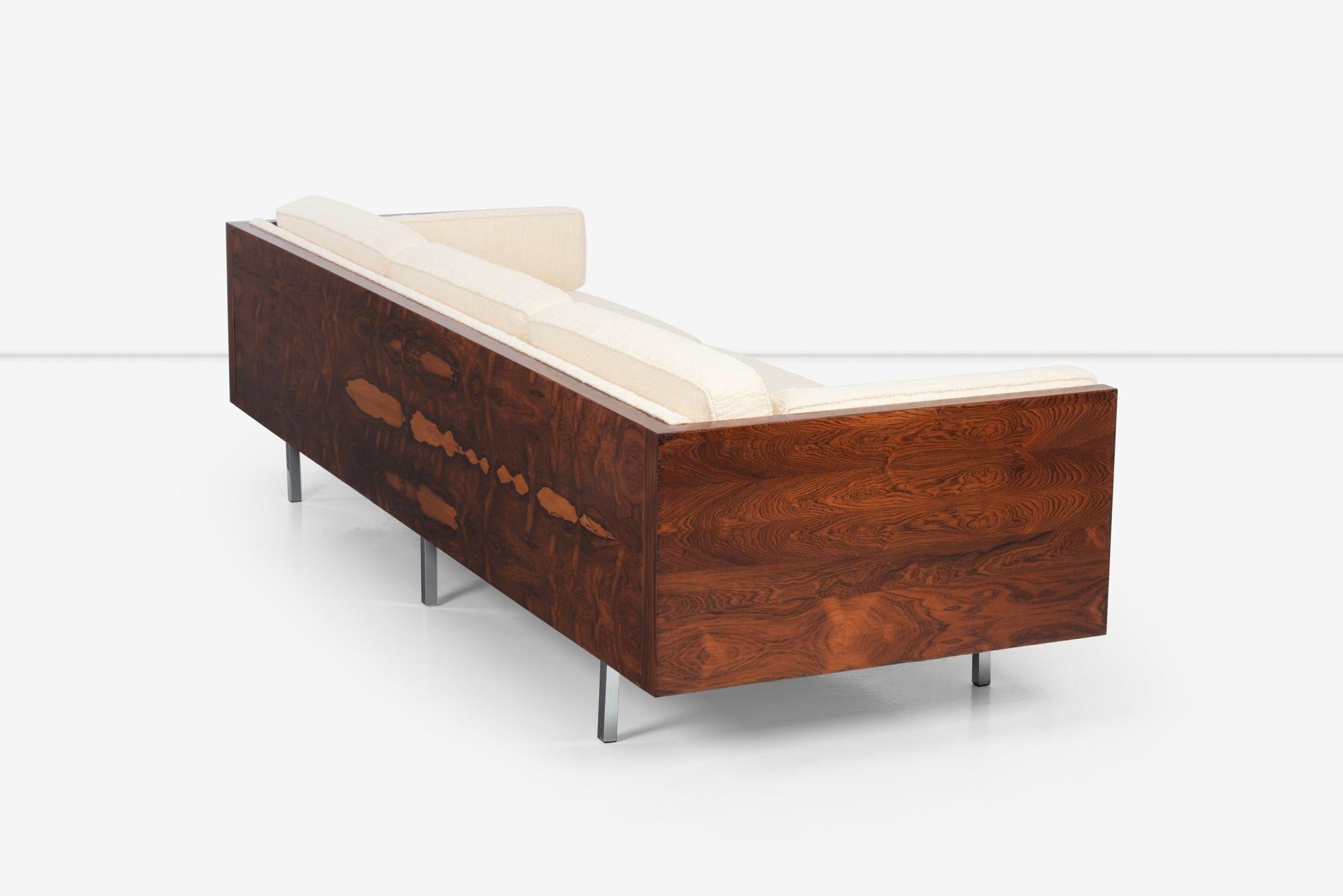 Lacquered Milo Baughman for Thayer Coggin Rosewood Case Sofa