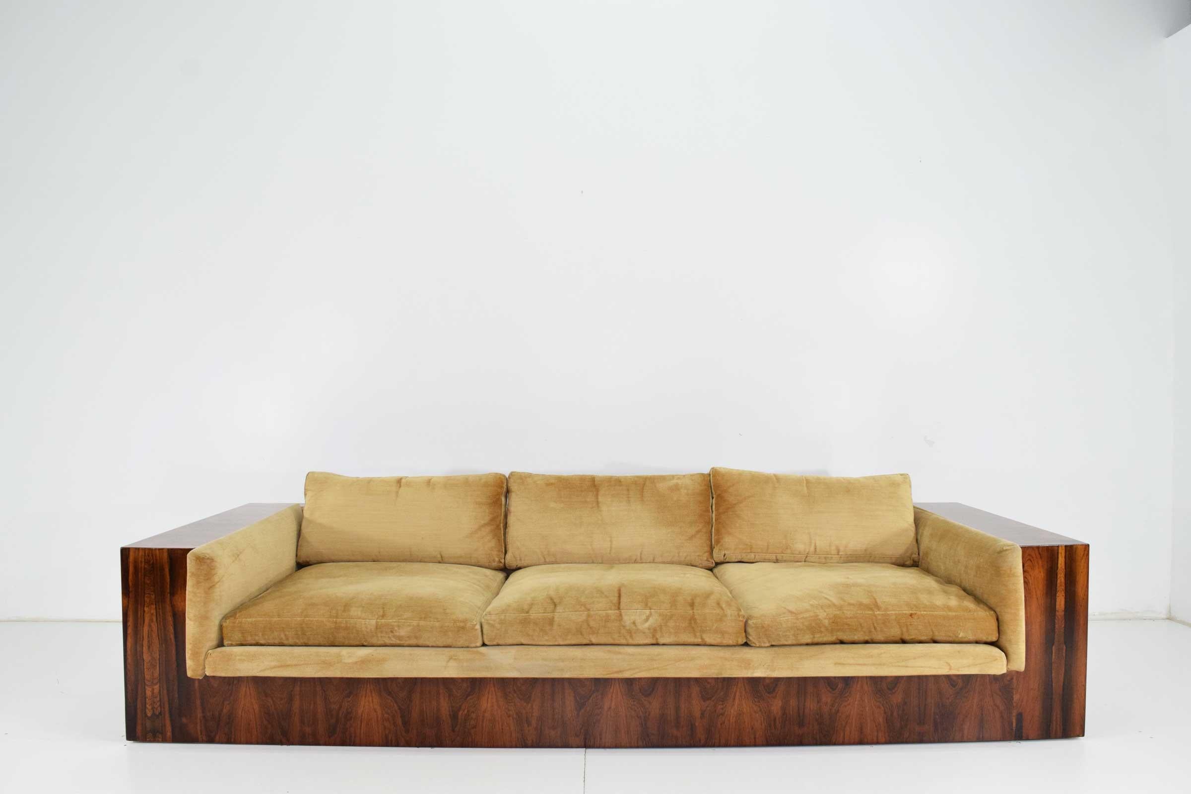 Upholstery Milo Baughman for Thayer Coggin Rosewood Case Sofa
