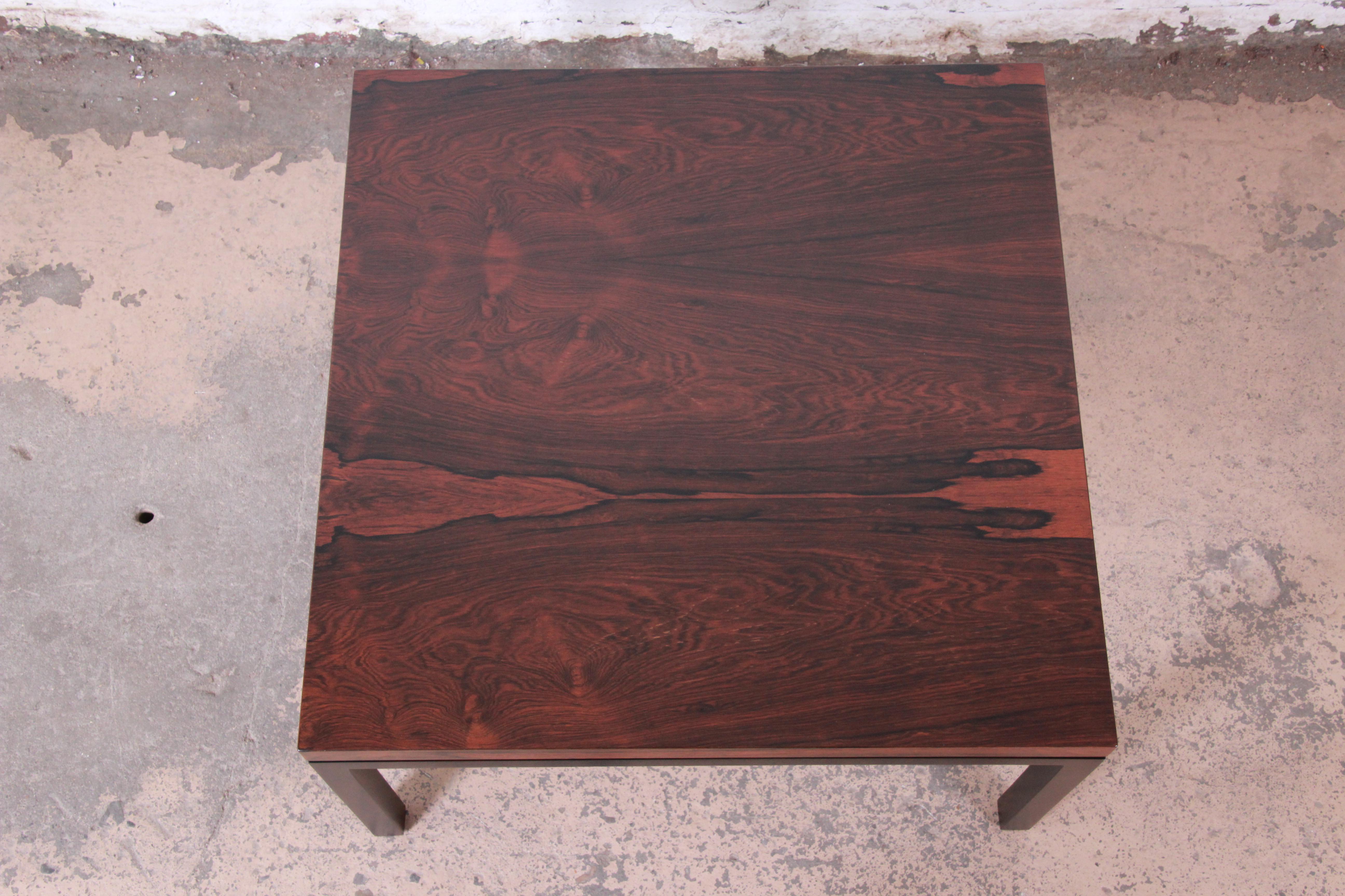 American Milo Baughman for Thayer Coggin Rosewood Coffee Table, Newly Restored