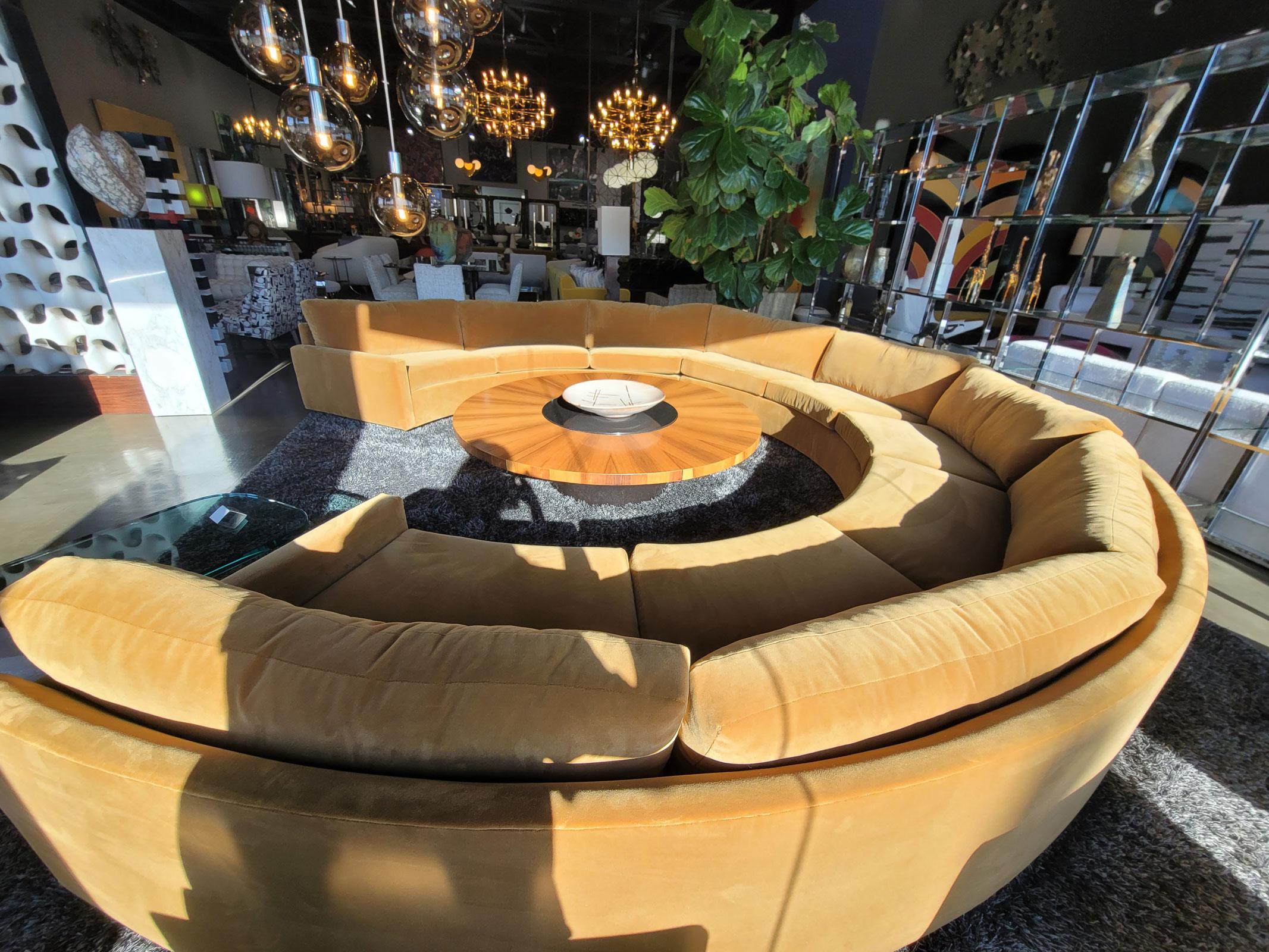 Milo Baughman para Thayer Coggin Mesa de centro giratoria Lazy Susan de palisandro, años 60 Moderno de mediados de siglo en venta