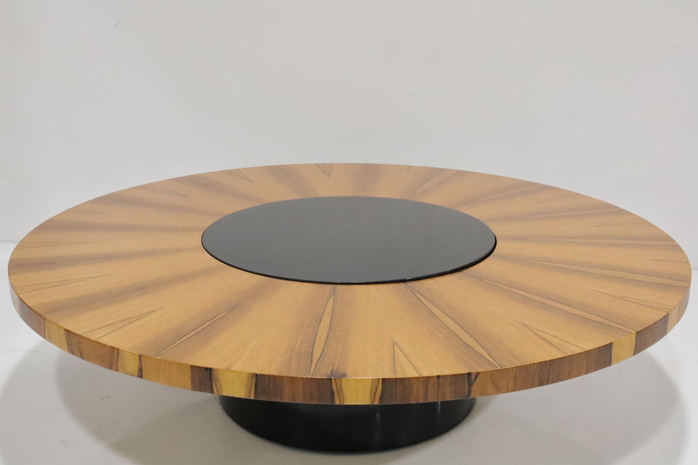 Milo Baughman para Thayer Coggin Mesa de centro giratoria Lazy Susan de palisandro, años 60 en Bueno estado para la venta en Dallas, TX