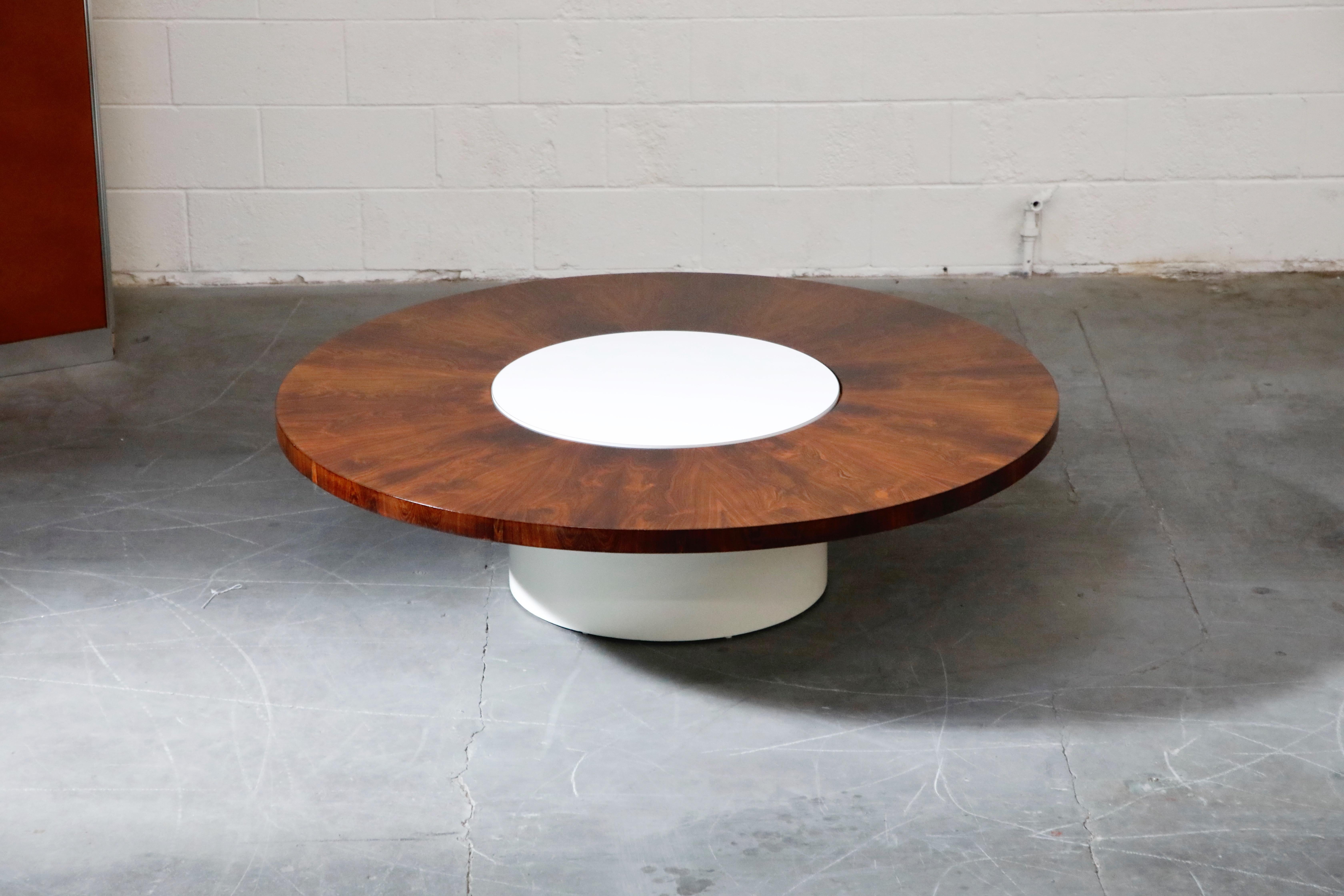 Mid-Century Modern Milo Baughman for Thayer Coggin Rosewood Lazy Susan Rotating Coffee Table, 1968