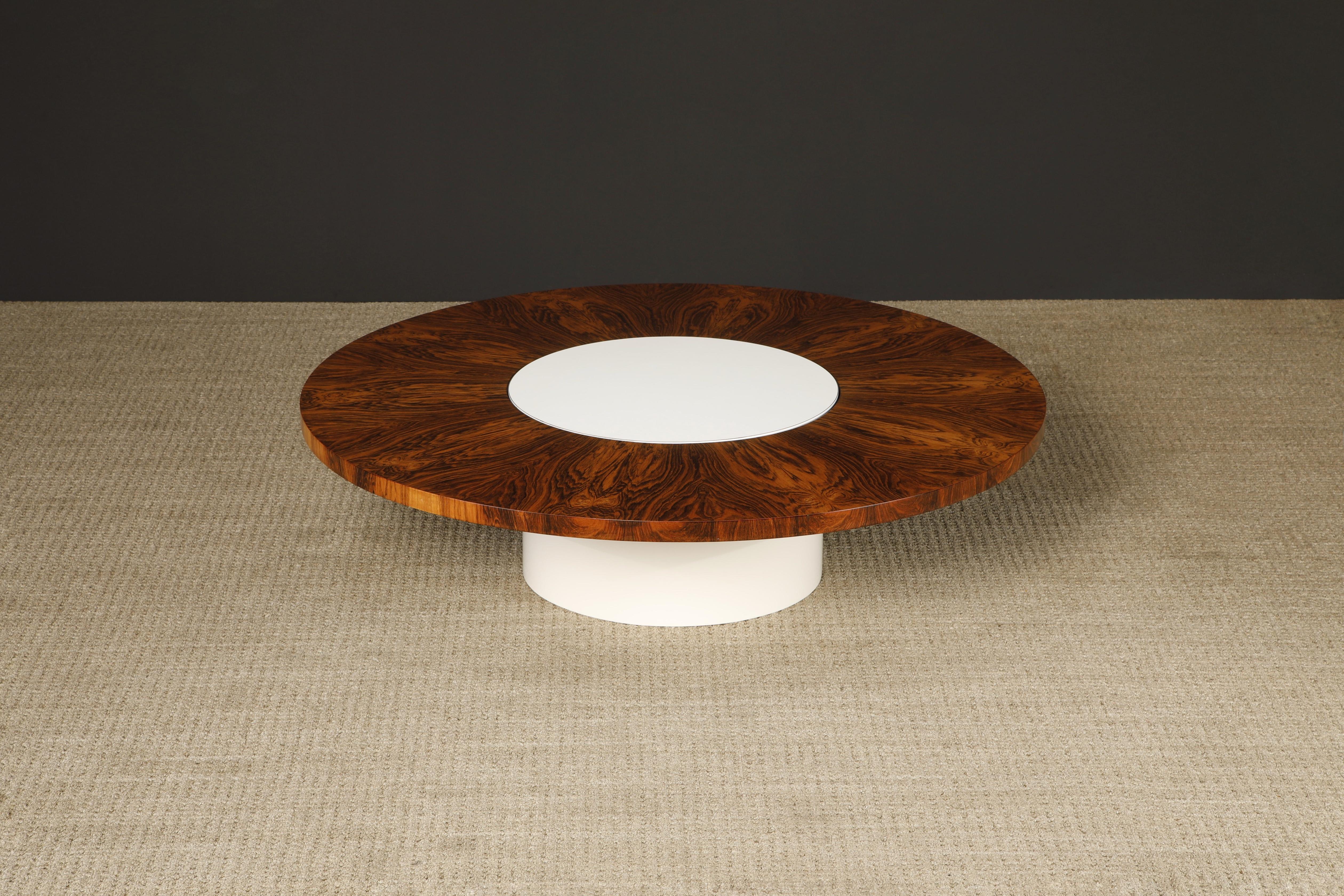 Américain Table basse rotative Lazy Susan de Milo Baughman pour Thayer Coggin, 1968 en vente