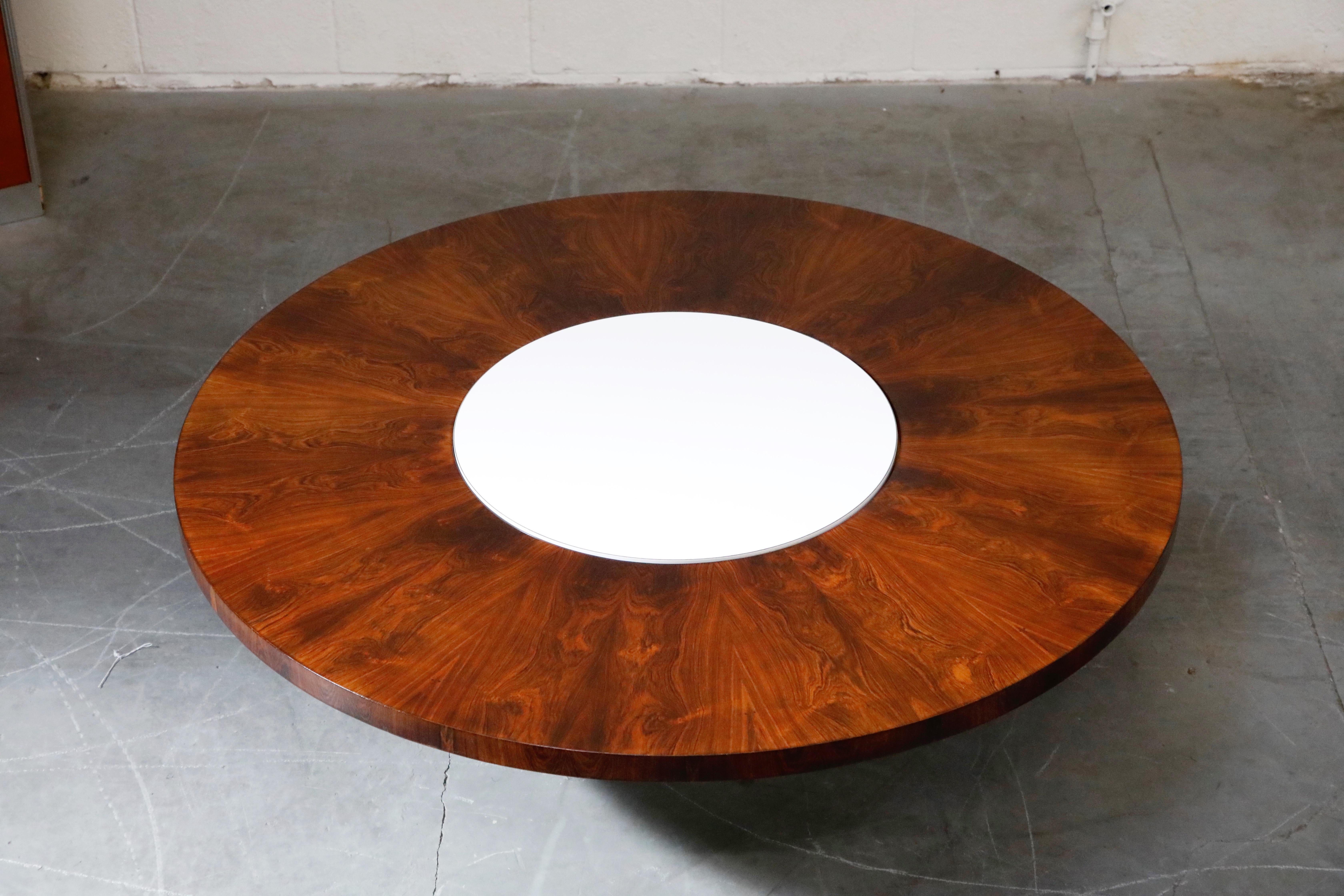 Milo Baughman for Thayer Coggin Rosewood Lazy Susan Rotating Coffee Table, 1968 In Excellent Condition In Los Angeles, CA