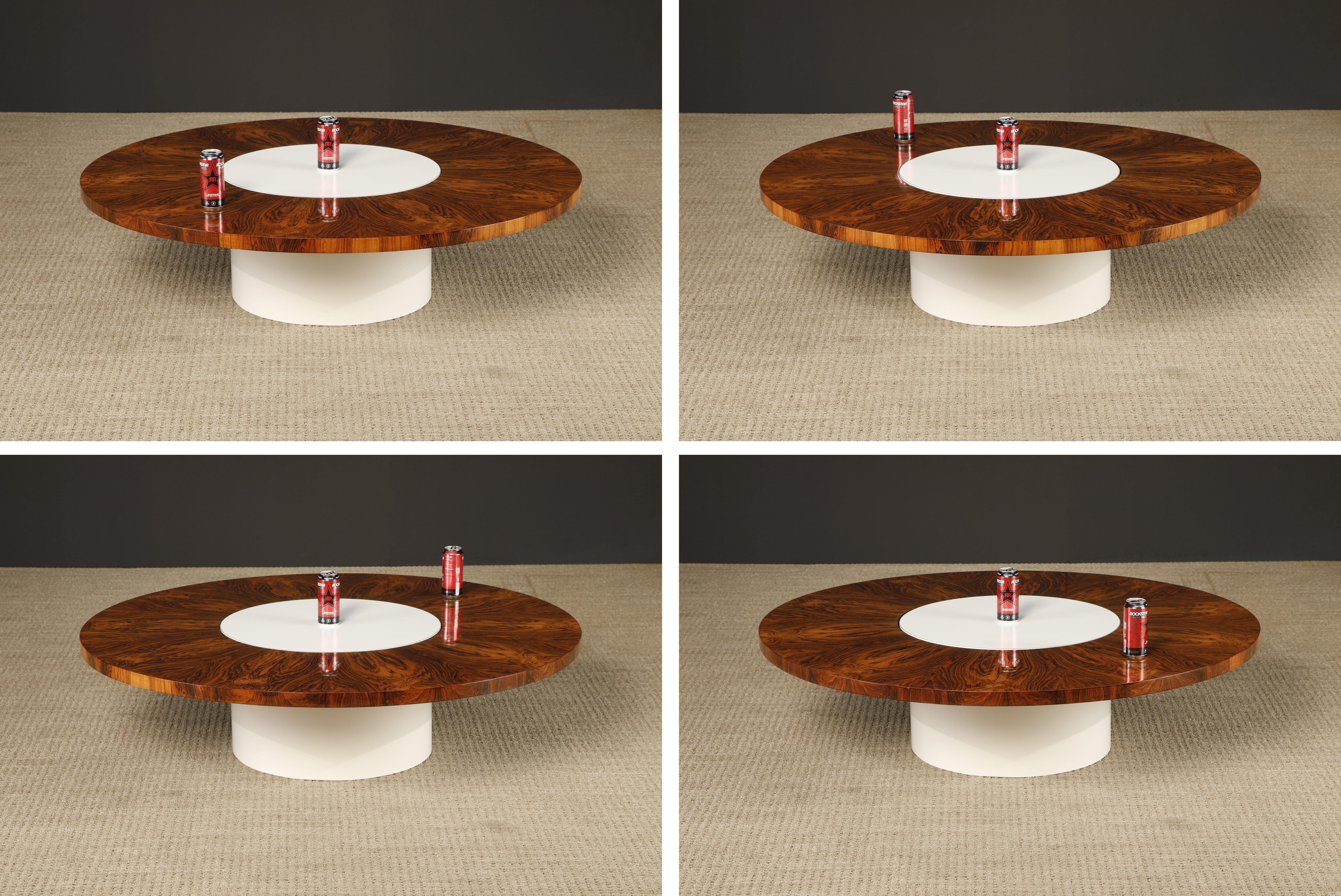 Milieu du XXe siècle Table basse rotative Lazy Susan de Milo Baughman pour Thayer Coggin, 1968 en vente