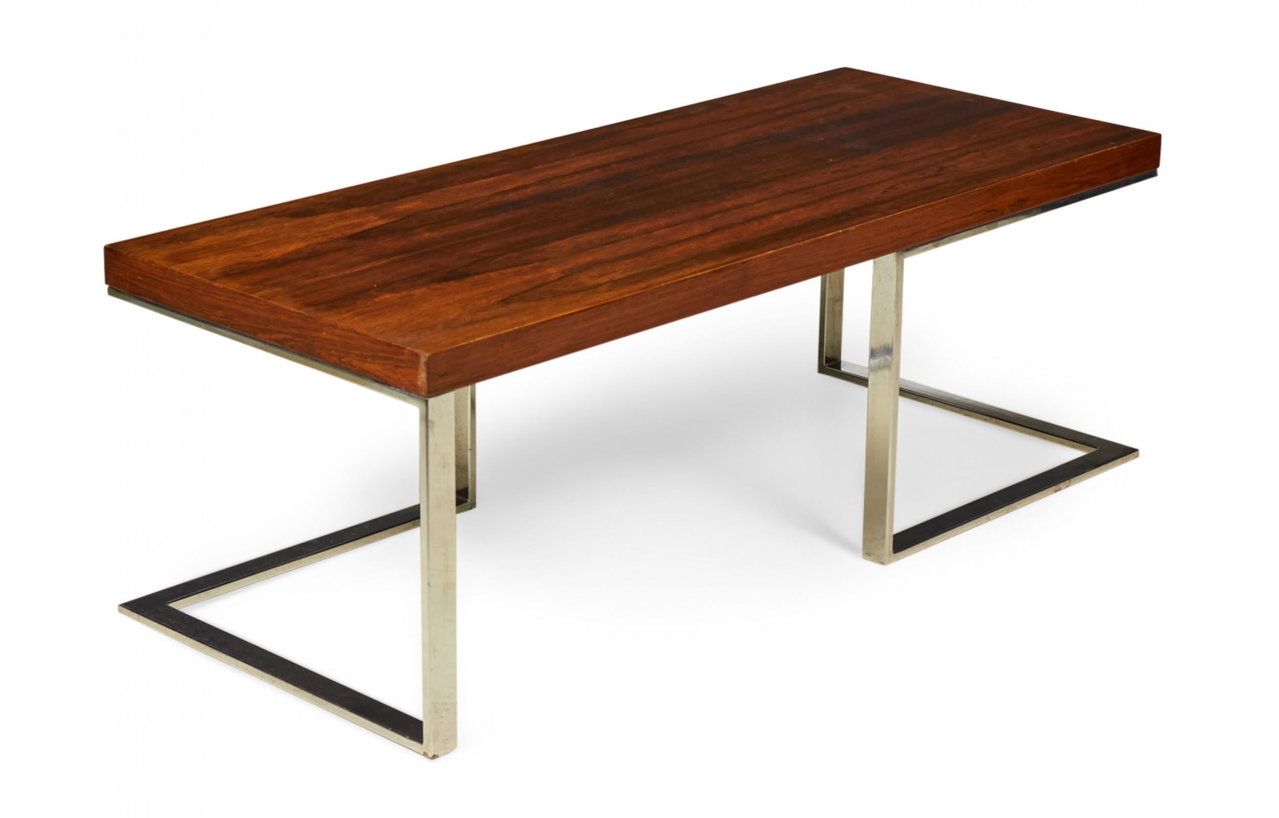 American Milo Baughman for Thayer Coggin Rosewood 'Minimalist' Cocktail / Coffee Table For Sale