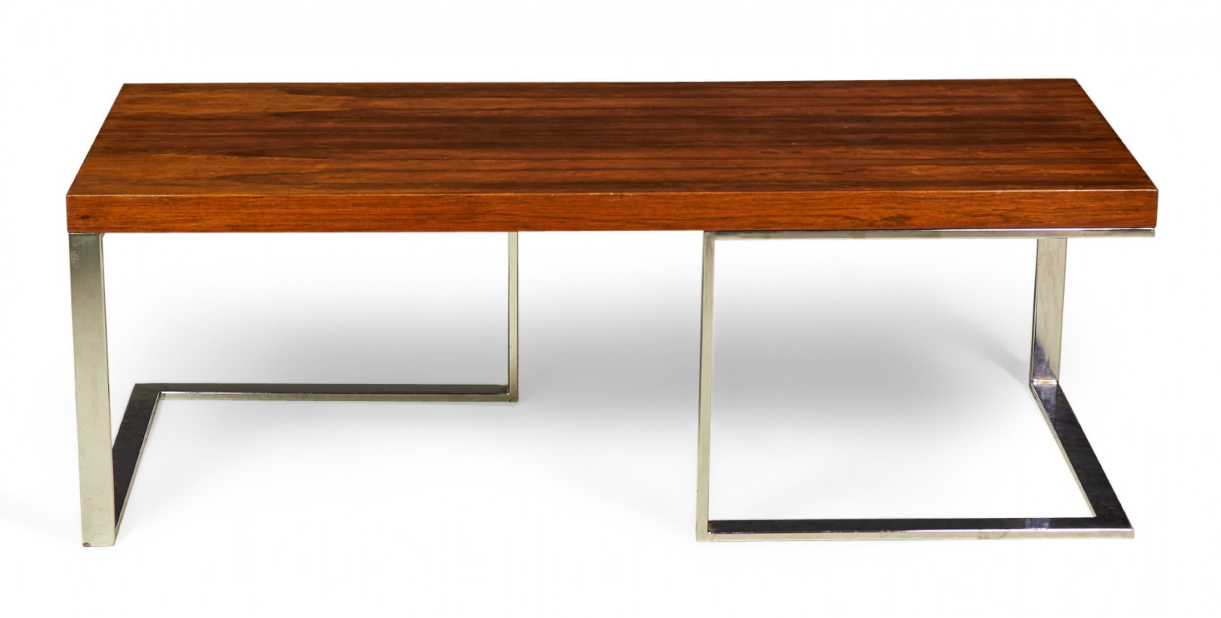 Milo Baughman for Thayer Coggin Rosewood 'Minimalist' Cocktail / Coffee Table In Good Condition For Sale In New York, NY
