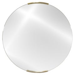 Milo Baughman For Thayer Coggin Round Gold Accent Hanging Mirror (Miroir suspendu rond et doré)