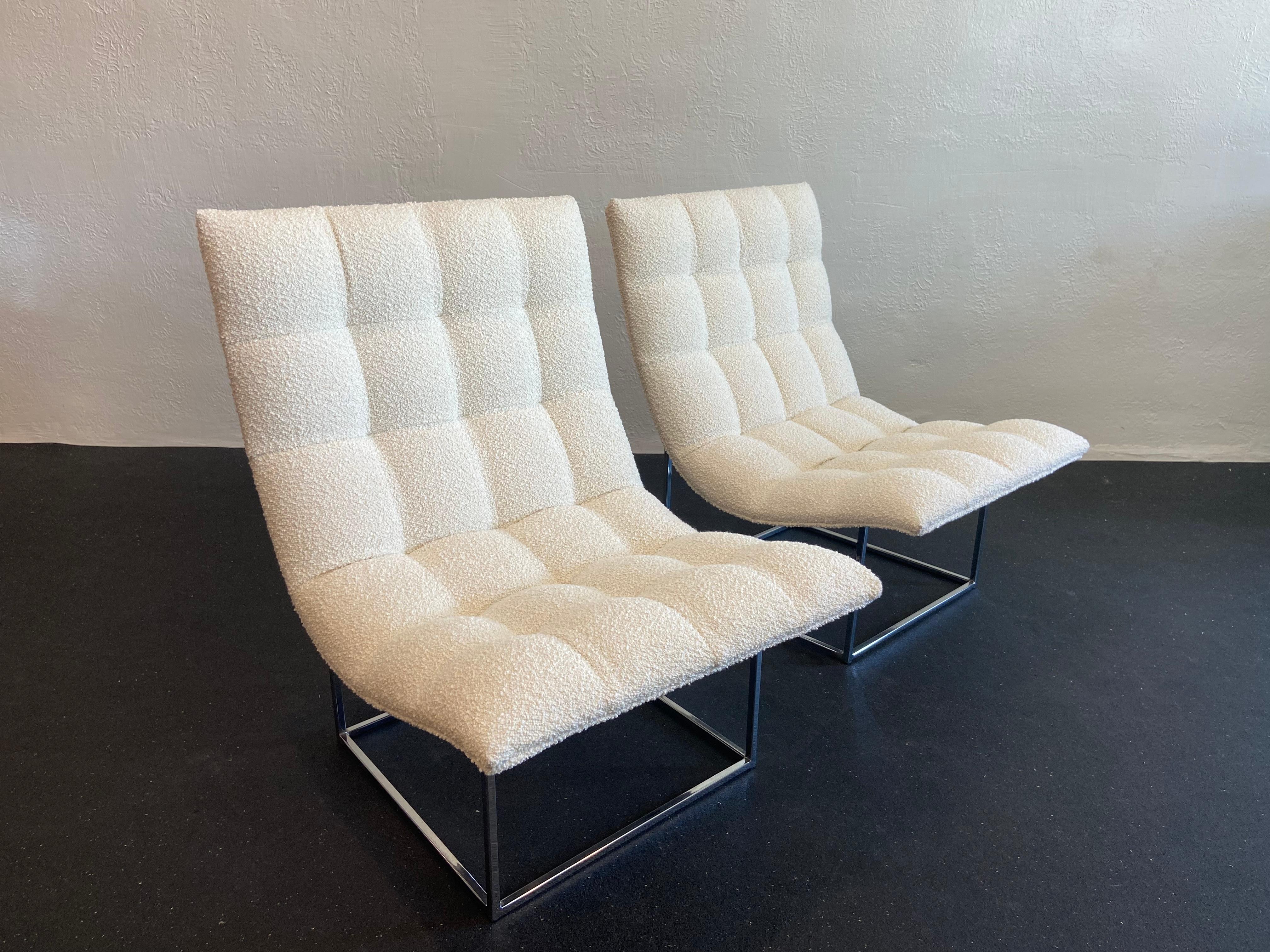 Milo Baughman For Thayer Coggin Scoop Lounge Chairs- A Pair For Sale 3