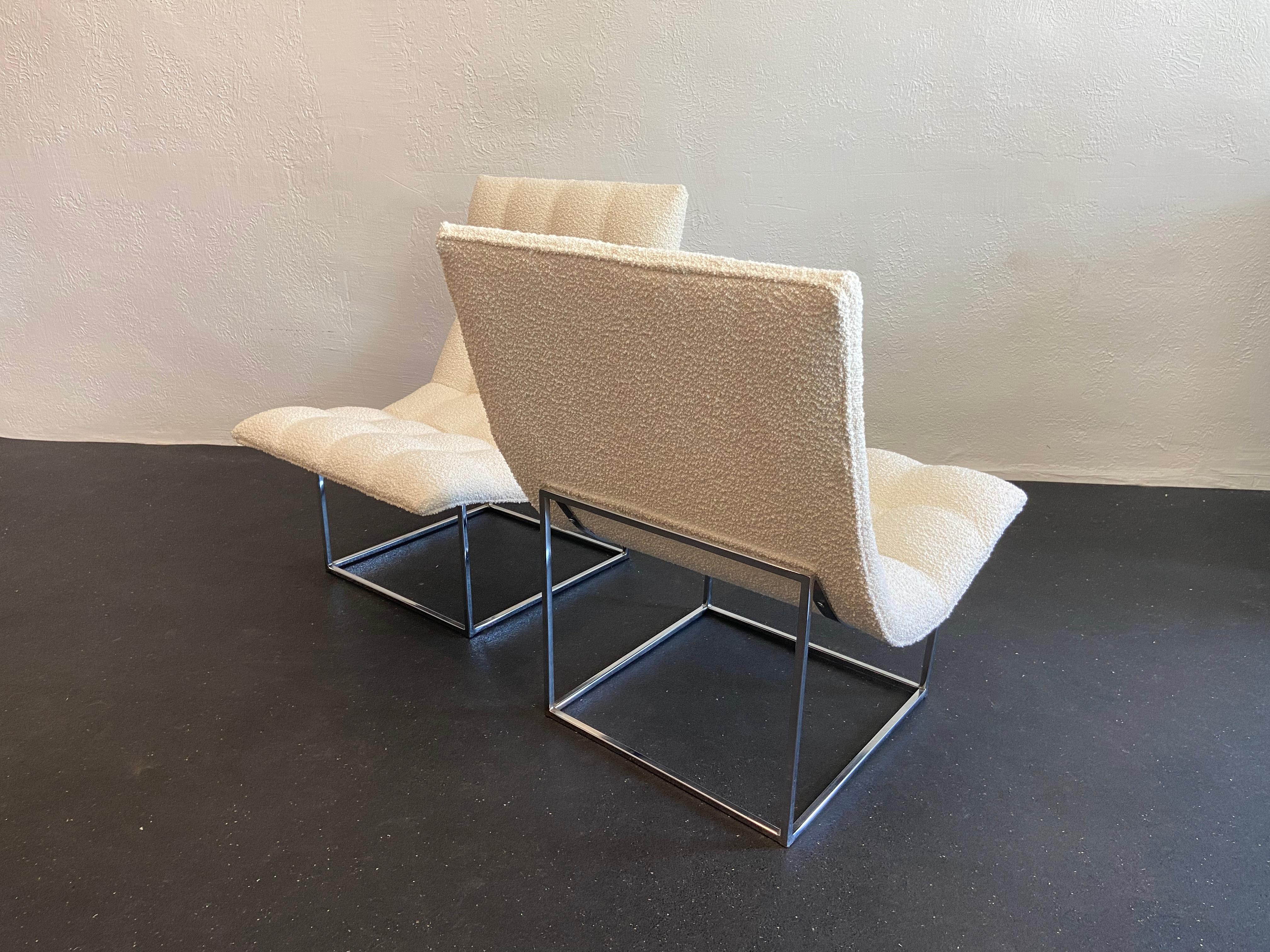 Milo Baughman For Thayer Coggin Scoop Lounge Chairs- A Pair For Sale 2