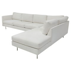 Milo Baughman for Thayer Coggin Sectional in White Woven Upholstery