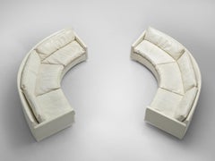 Milo Baughman for Thayer Coggin Sectional White Leatherette Sofa