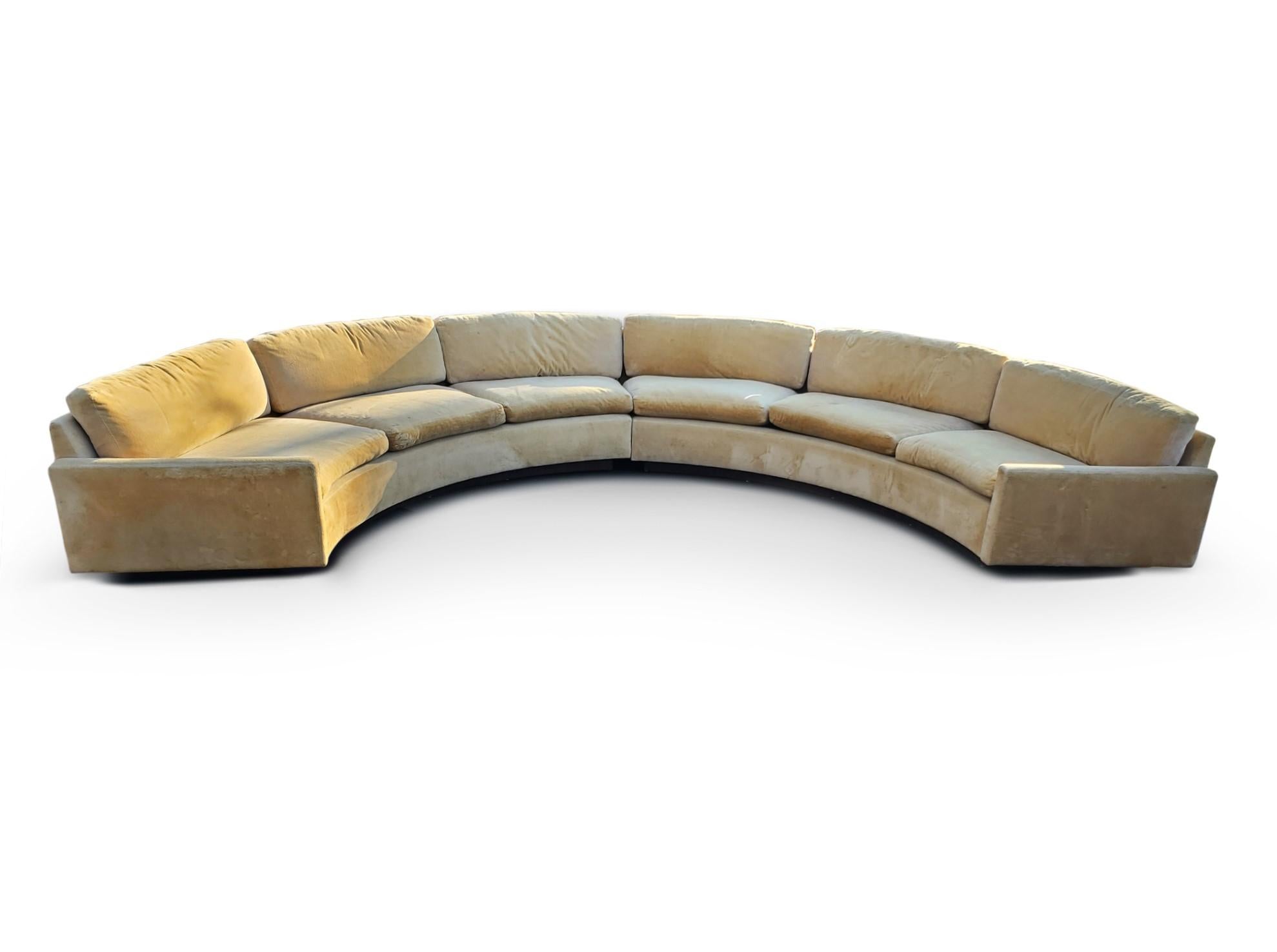 Mid-Century Modern Milo Baughman for Thayer Coggin Semi Circular Sofa 