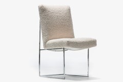 Milo Baughman for Thayer Coggin Set of Six Dining Chairs in Ivory Bouclé