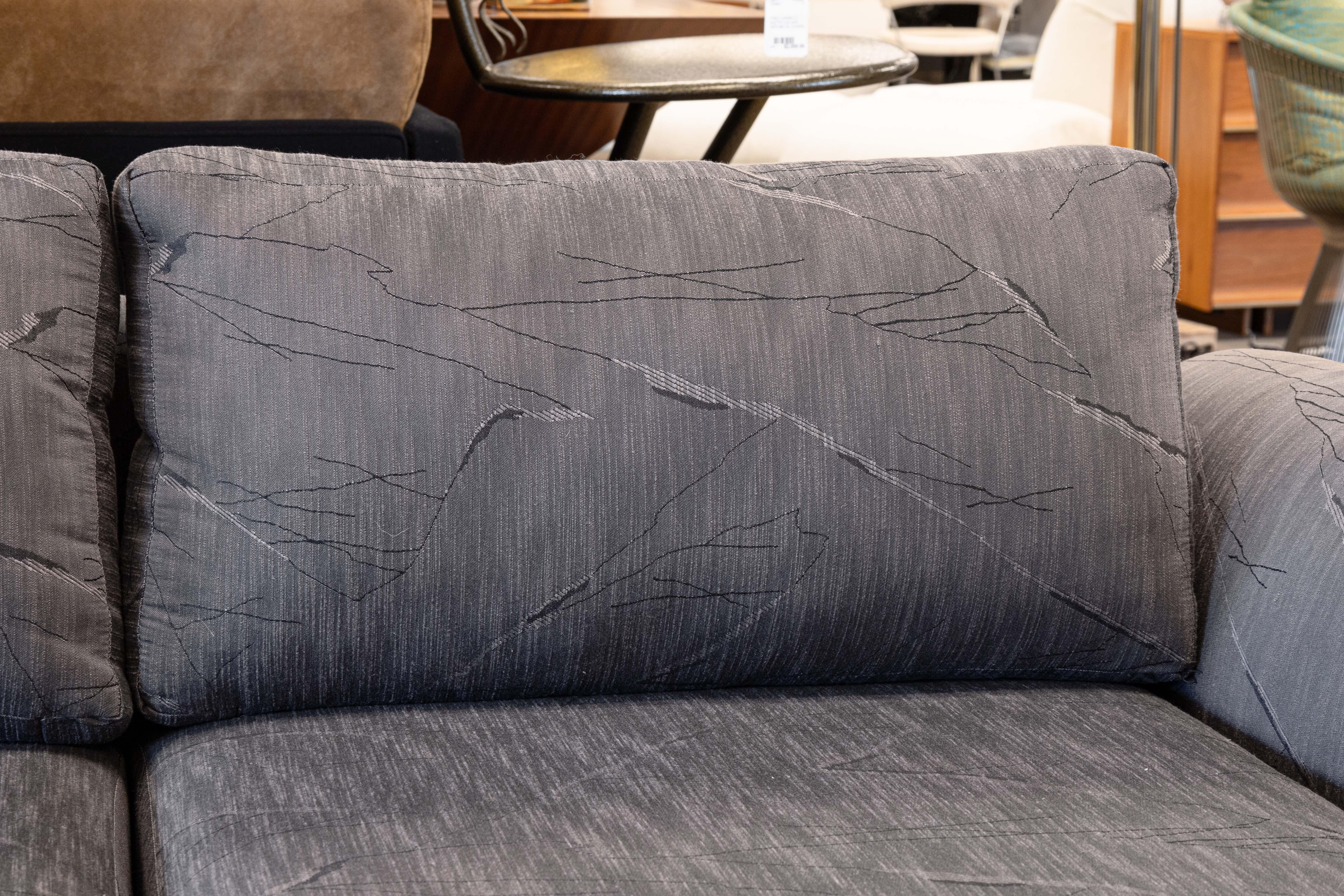Milo Baughman for Thayer Coggin Slate Gray Contemporary Modern Sofa In Good Condition In Keego Harbor, MI