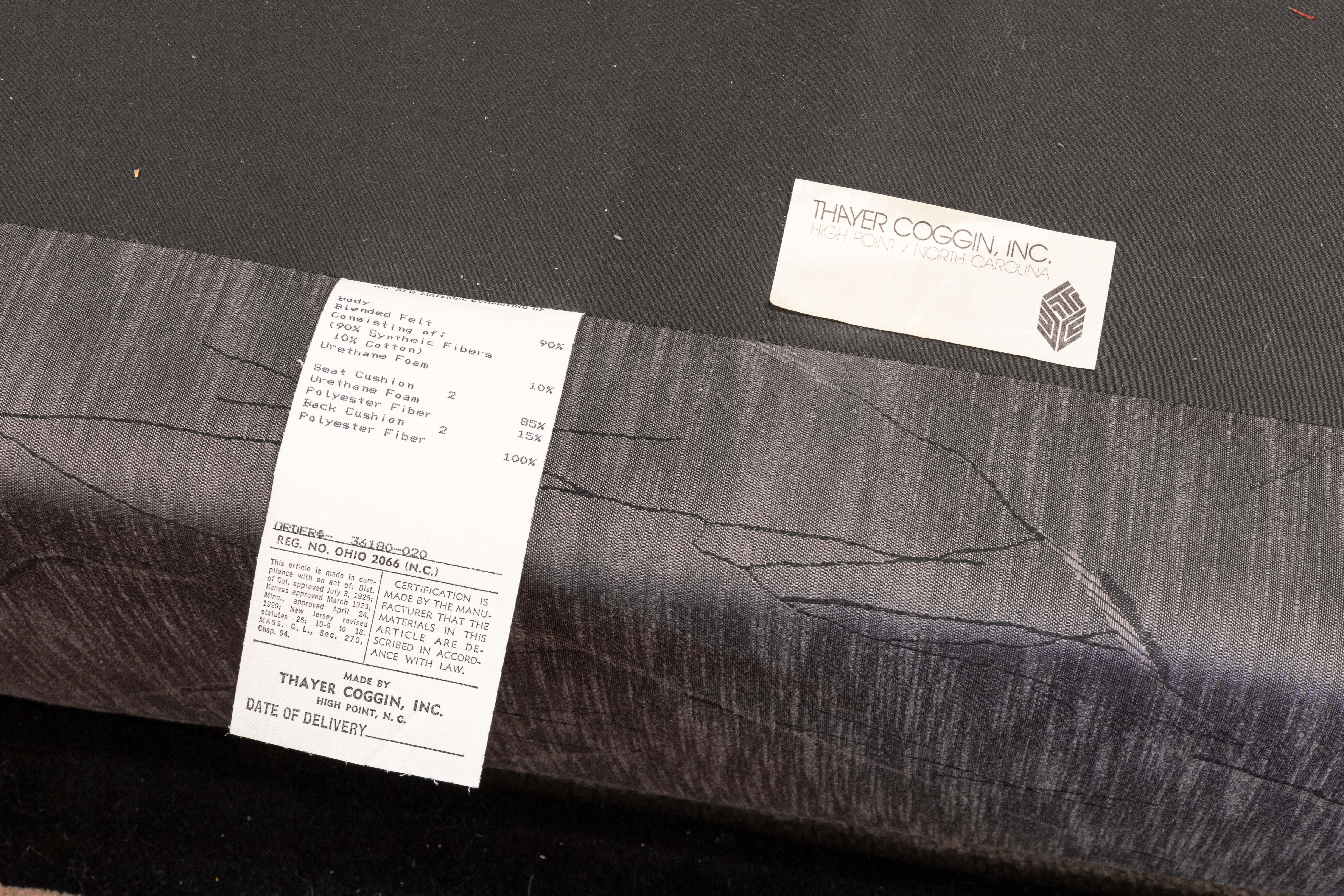 Milo Baughman for Thayer Coggin Slate Gray Contemporary Modern Sofa 2