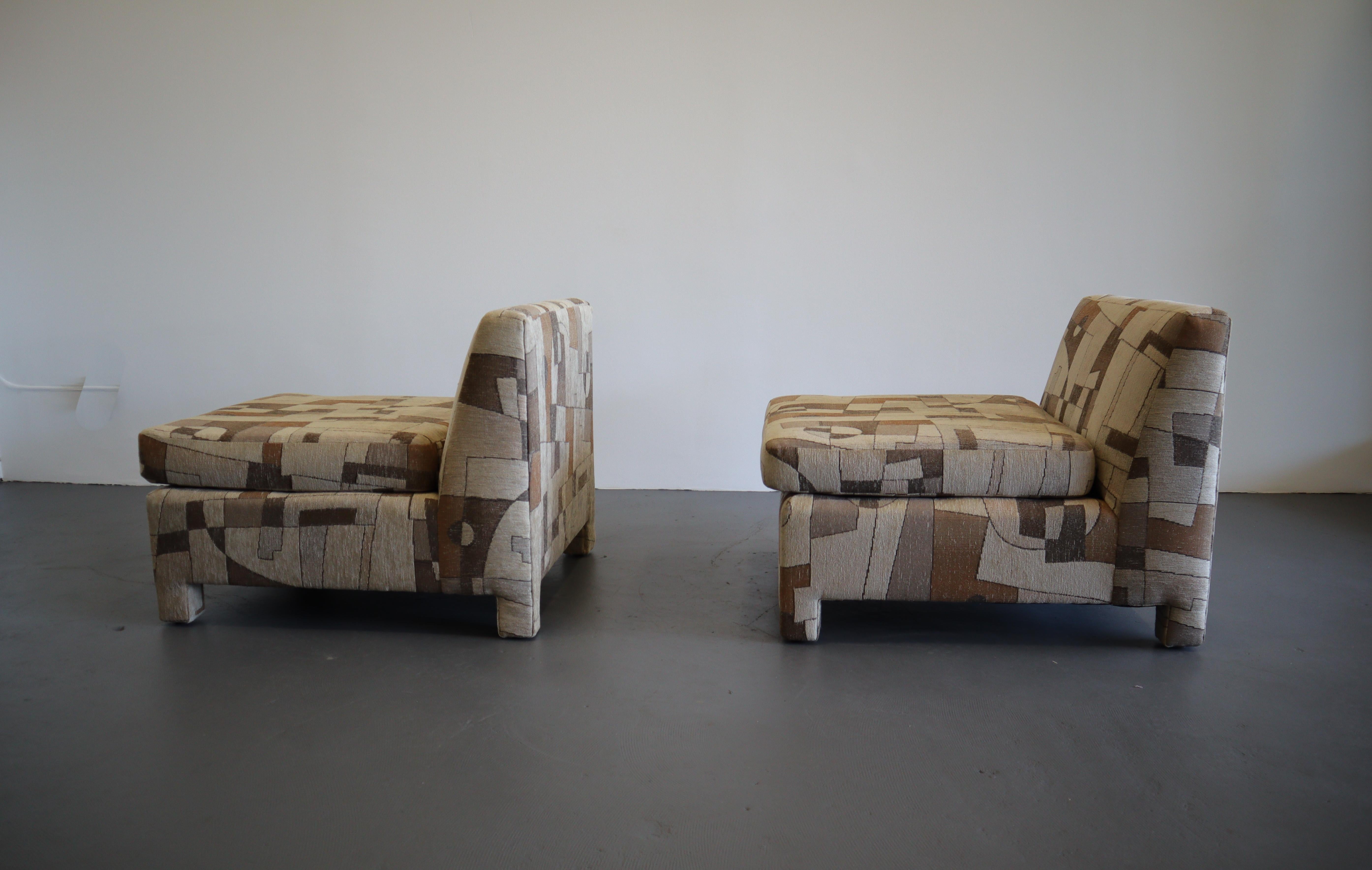 Post-Modern Milo Baughman for Thayer Coggin Slipper Lounge Chair Pair