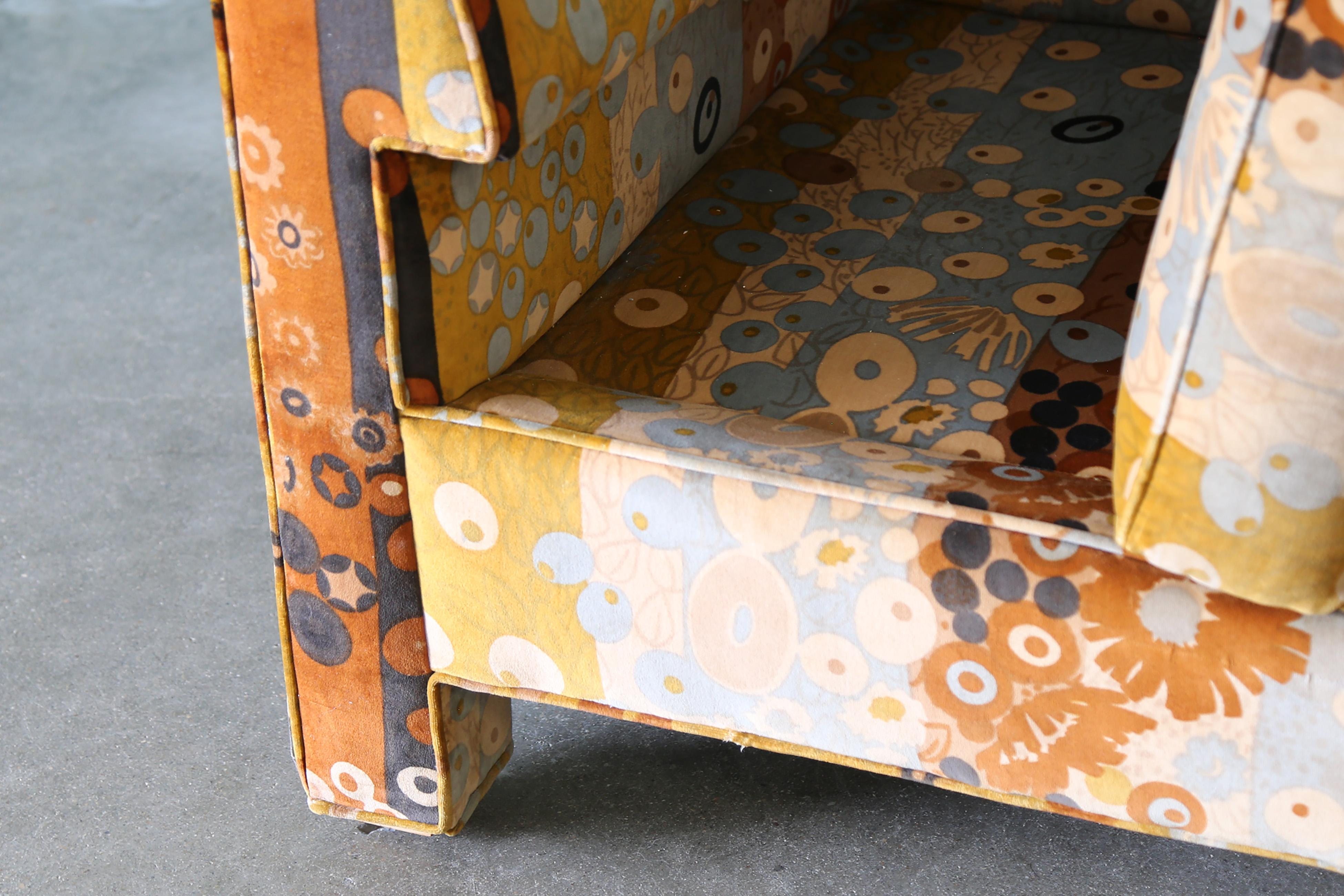 Milo Baughman for Thayer Coggin Sofa and Loveseat Jack Lenor Larsen Primavera For Sale 12