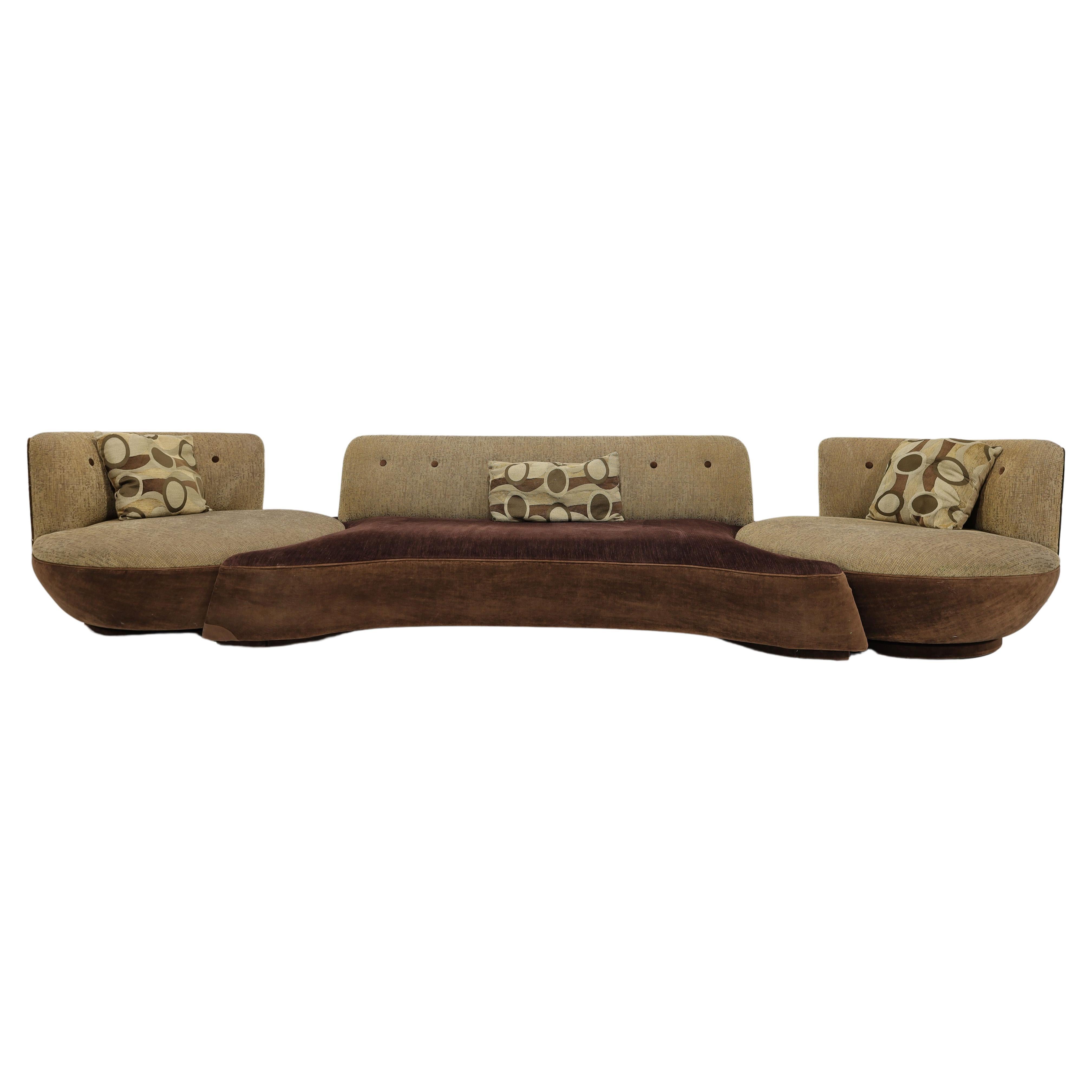 Milo Baughman for Thayer Coggin Sofa with Swivel Chairs  For Sale
