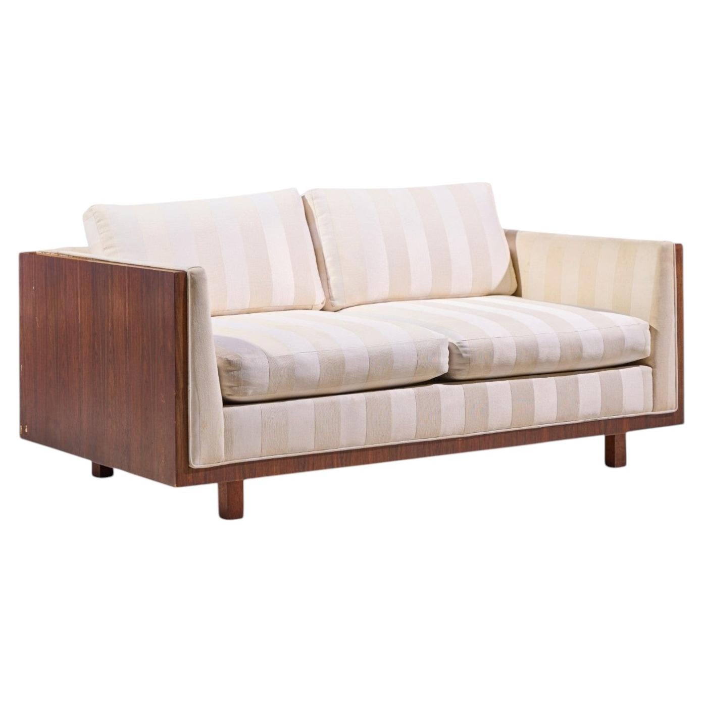 Milo Baughman for Thayer Coggin Style Mid Century Rosewood Case Loveseat Sofa