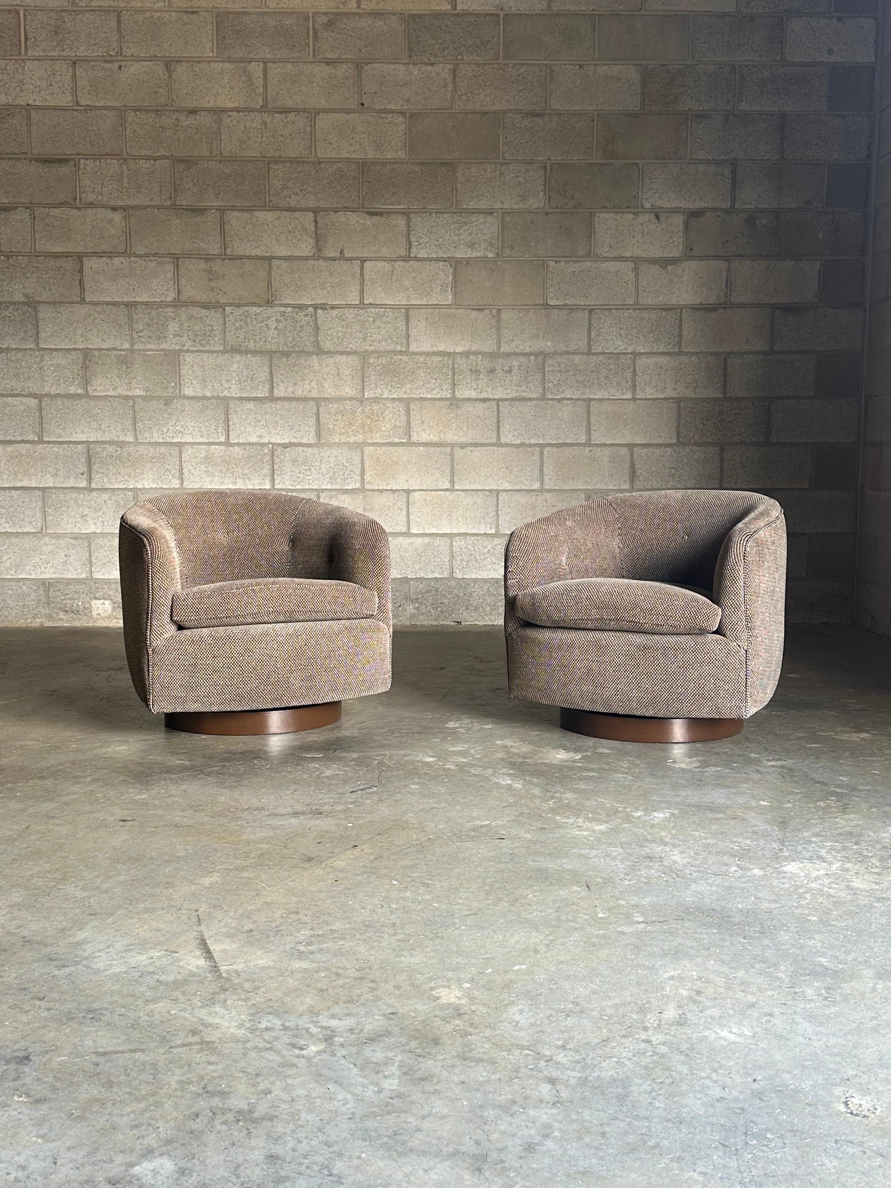 Milo Baughman para Thayer Coggin Sillas giratorias y basculantes Estadounidense en venta