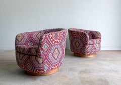 Milo Baughman for Thayer Coggin Swivel and Tilt Club Chairs