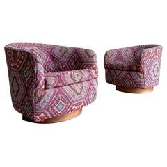 Milo Baughman for Thayer Coggin Swivel and Tilt Club Chairs