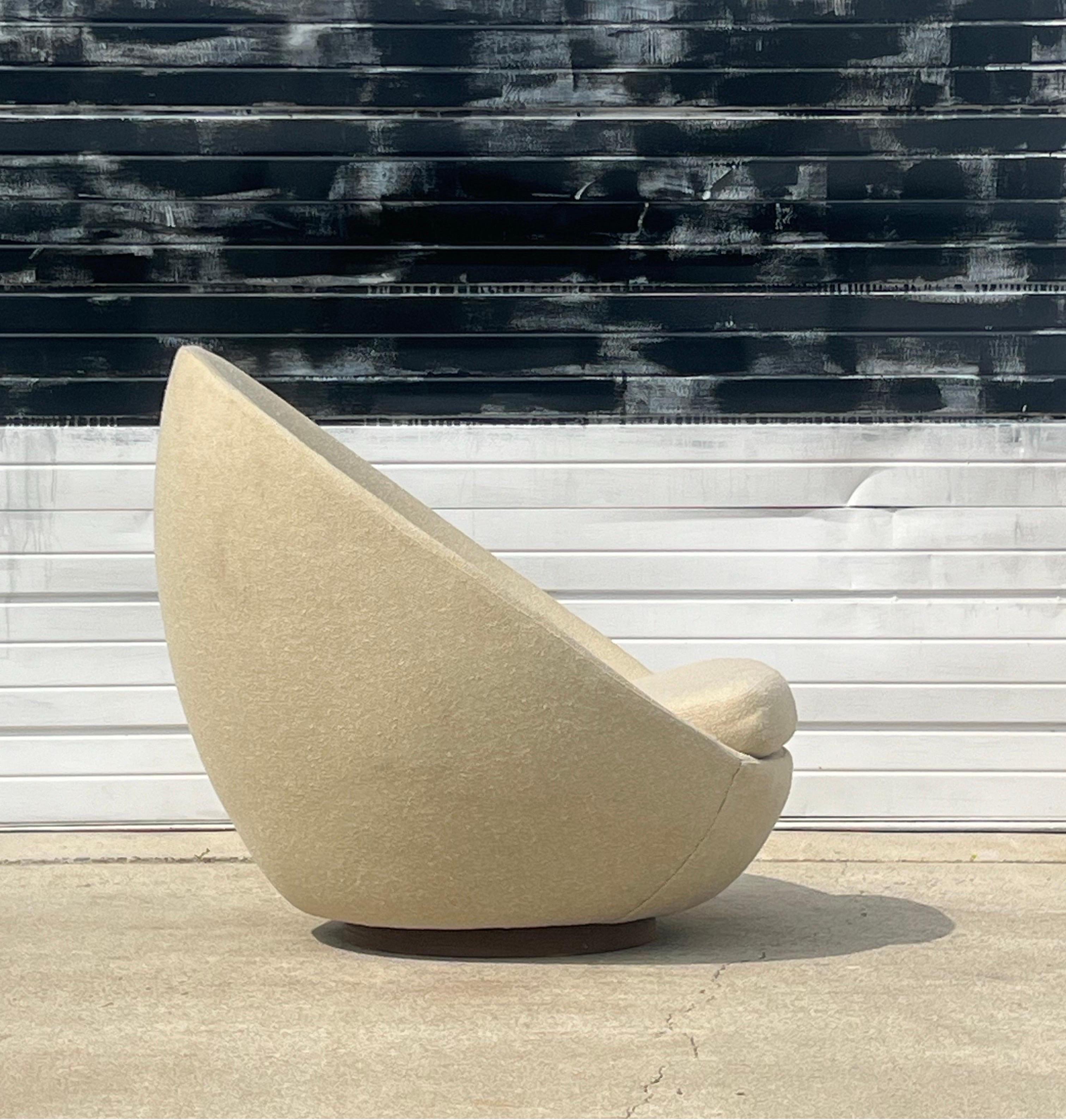 Fabric Milo Baughman for Thayer Coggin Swivel Egg Lounge