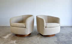Milo Baughman for Thayer Coggin Swivel-Tilt Club Chairs, a Pair, 1960s