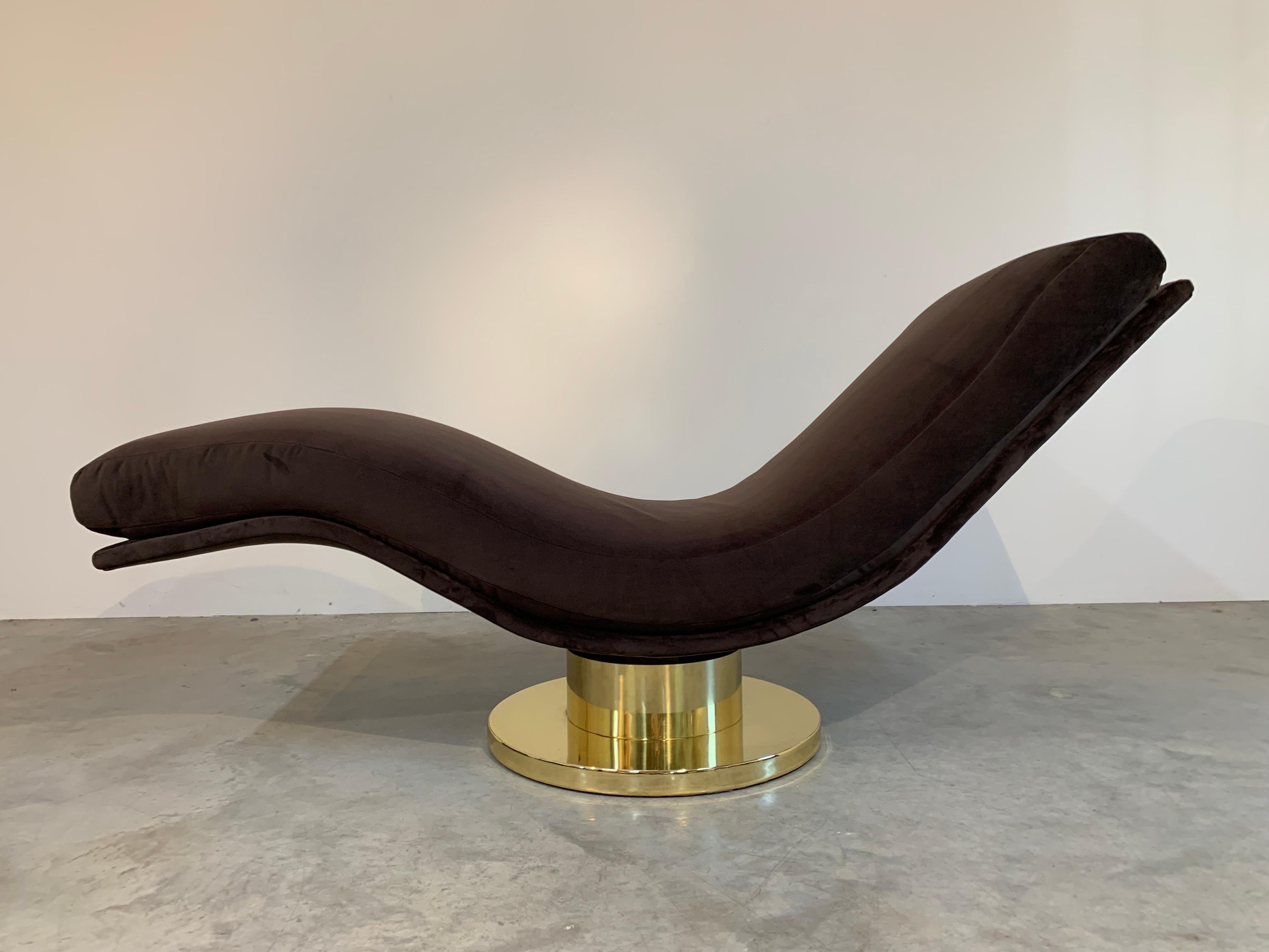 Mid-Century Modern Milo Baughman For Thayer Coggin Swivel ‘Wave’ Chaise Lounge