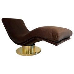 Milo Baughman For Thayer Coggin Swivel ‘Wave’ Chaise Lounge