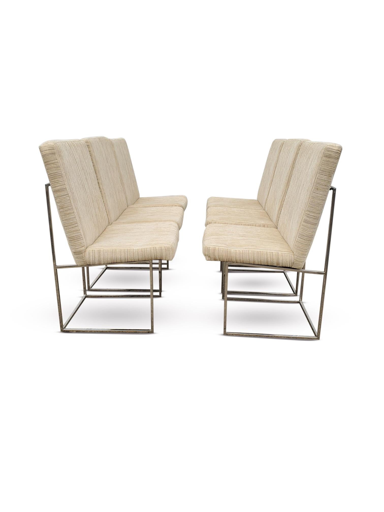 Milo Baughman for Thayer Coggin ' Thin Line ' Chrome Dining Chairs For Sale 8